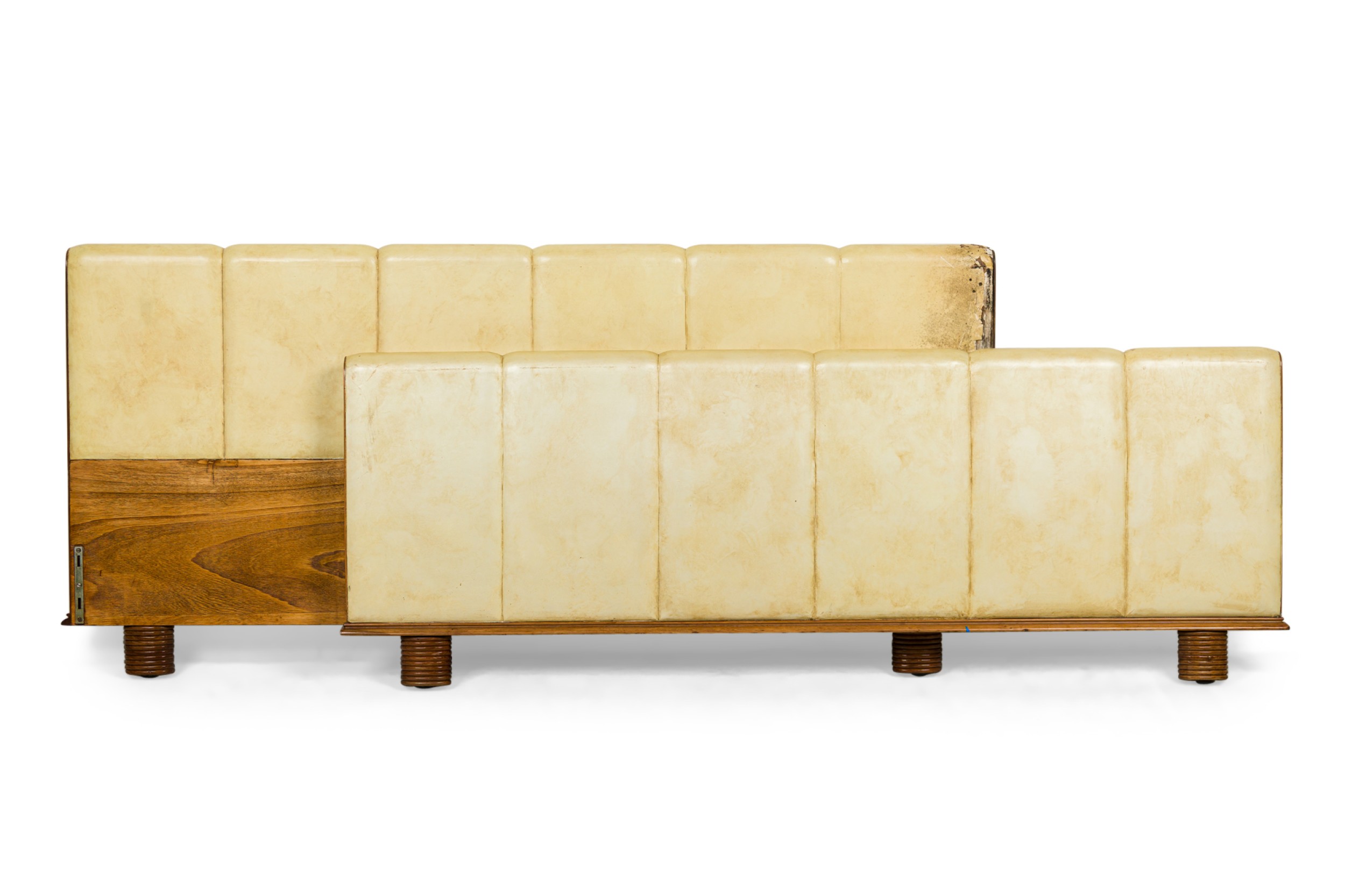 Osvaldo borsani mid century italian modern parchment pearwood queen bed