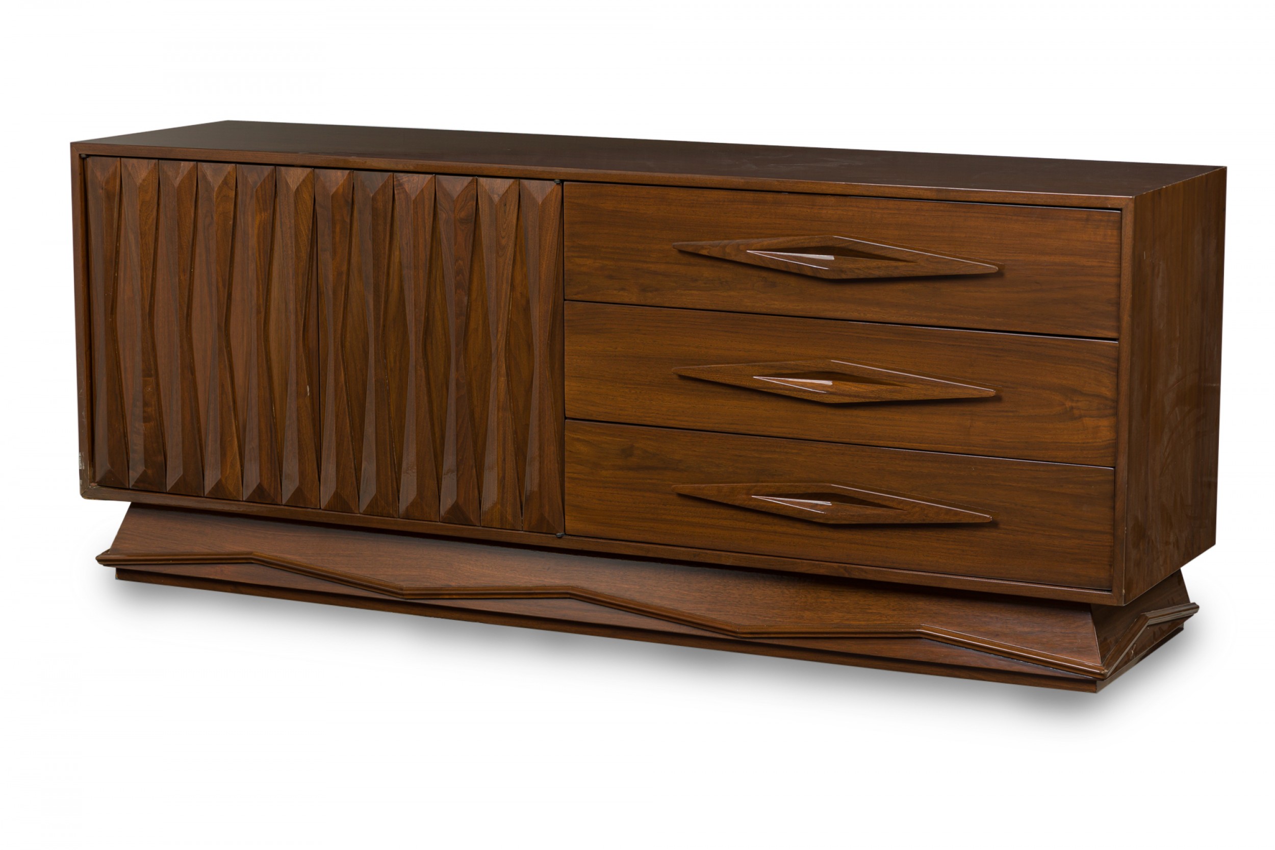 Mid century italian modern walnut cabinet dresser style of gio ponti