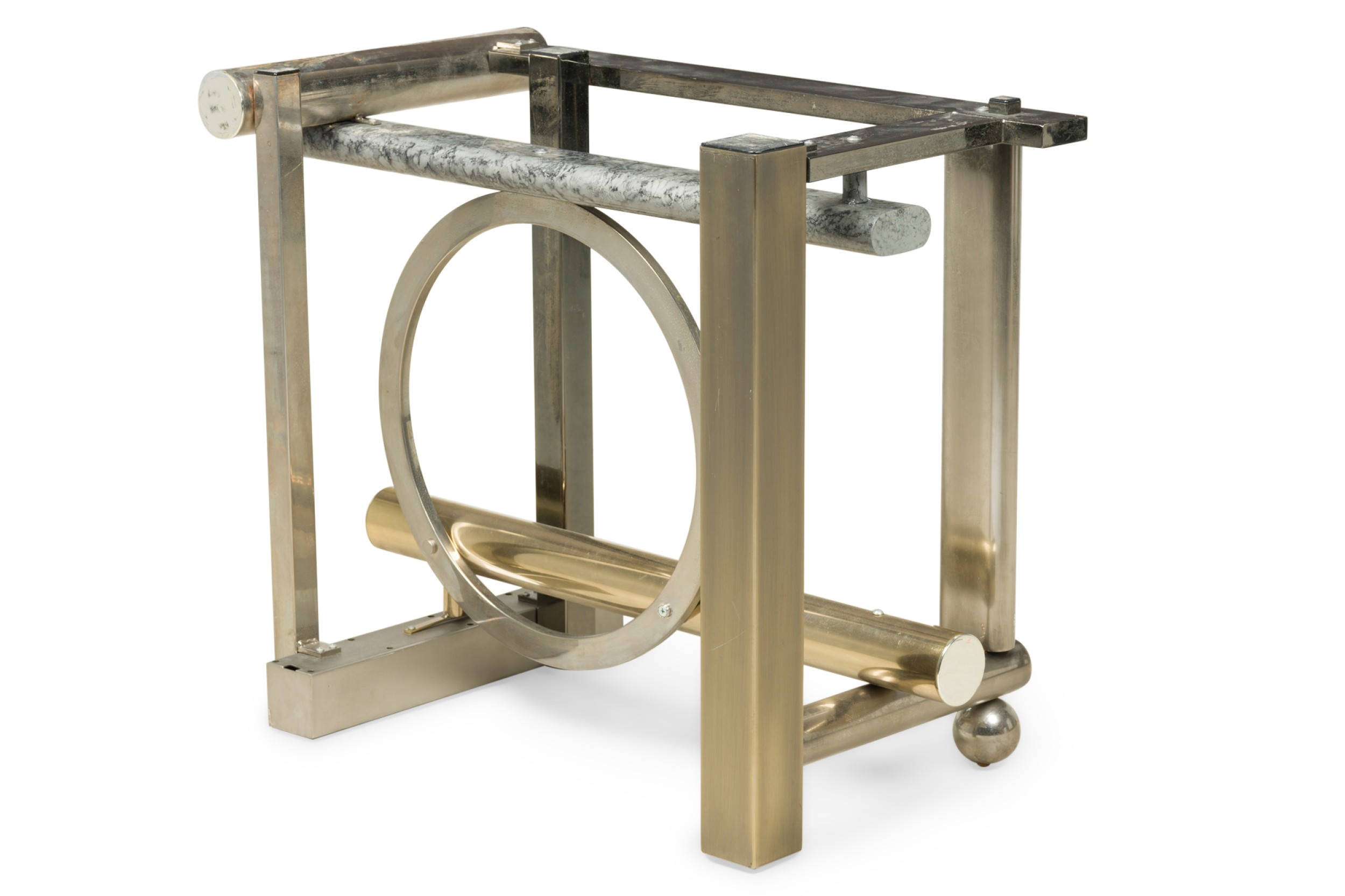 Dia mid century american modern chrome brass dining table frame