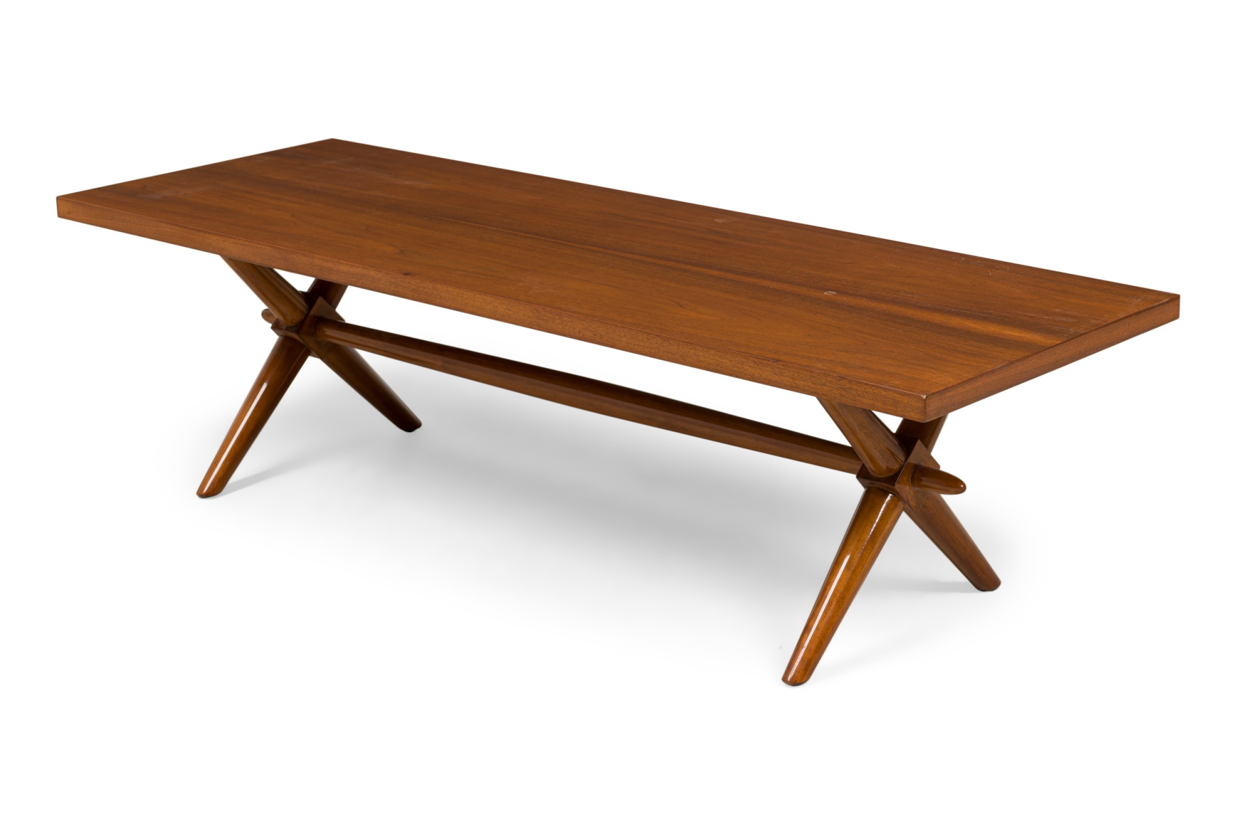 Th robsjohn gibbings mid century american modern walnut low coffee table