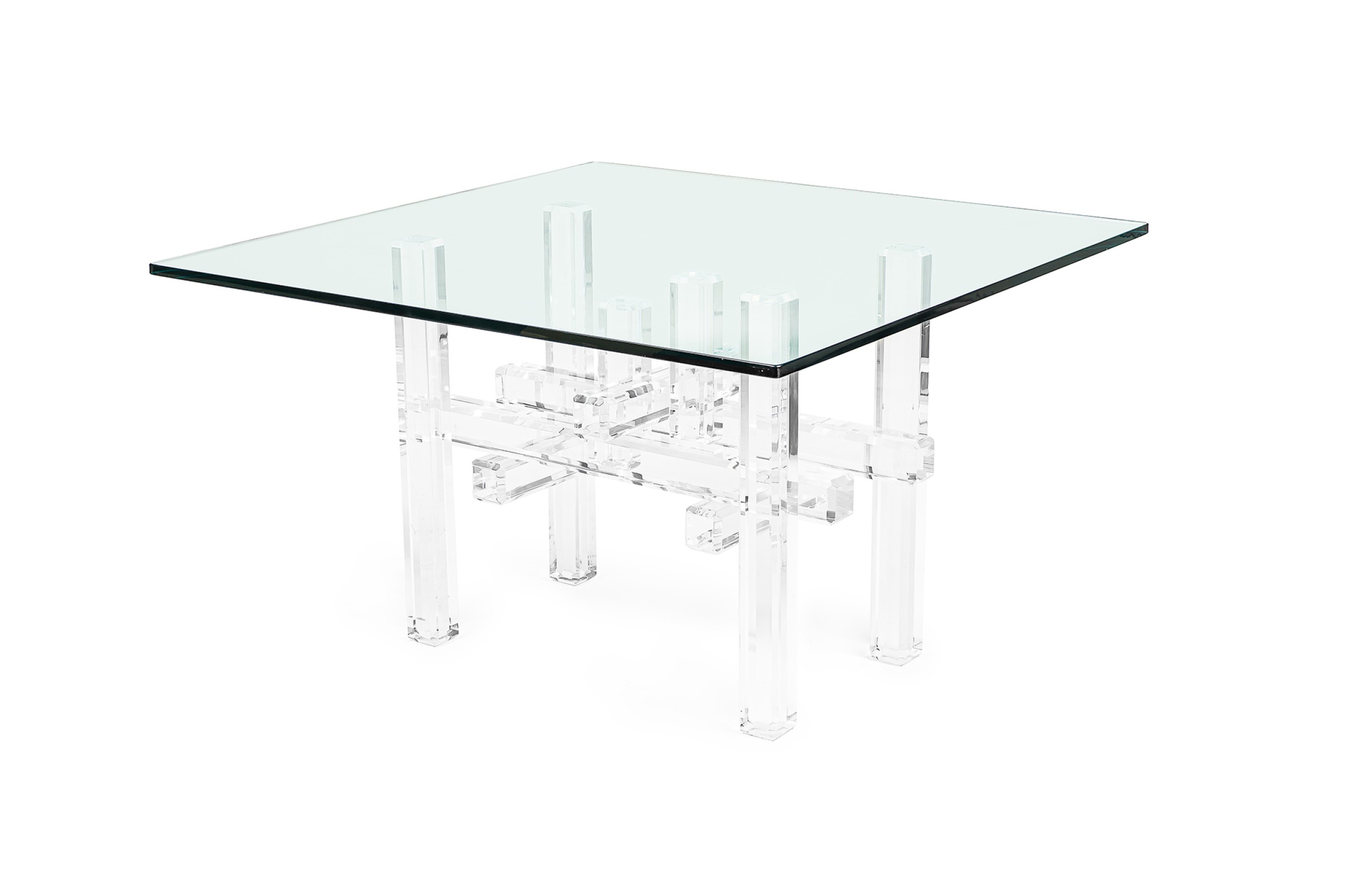 Charles hollis jones contemporary american clear lucite dining table base
