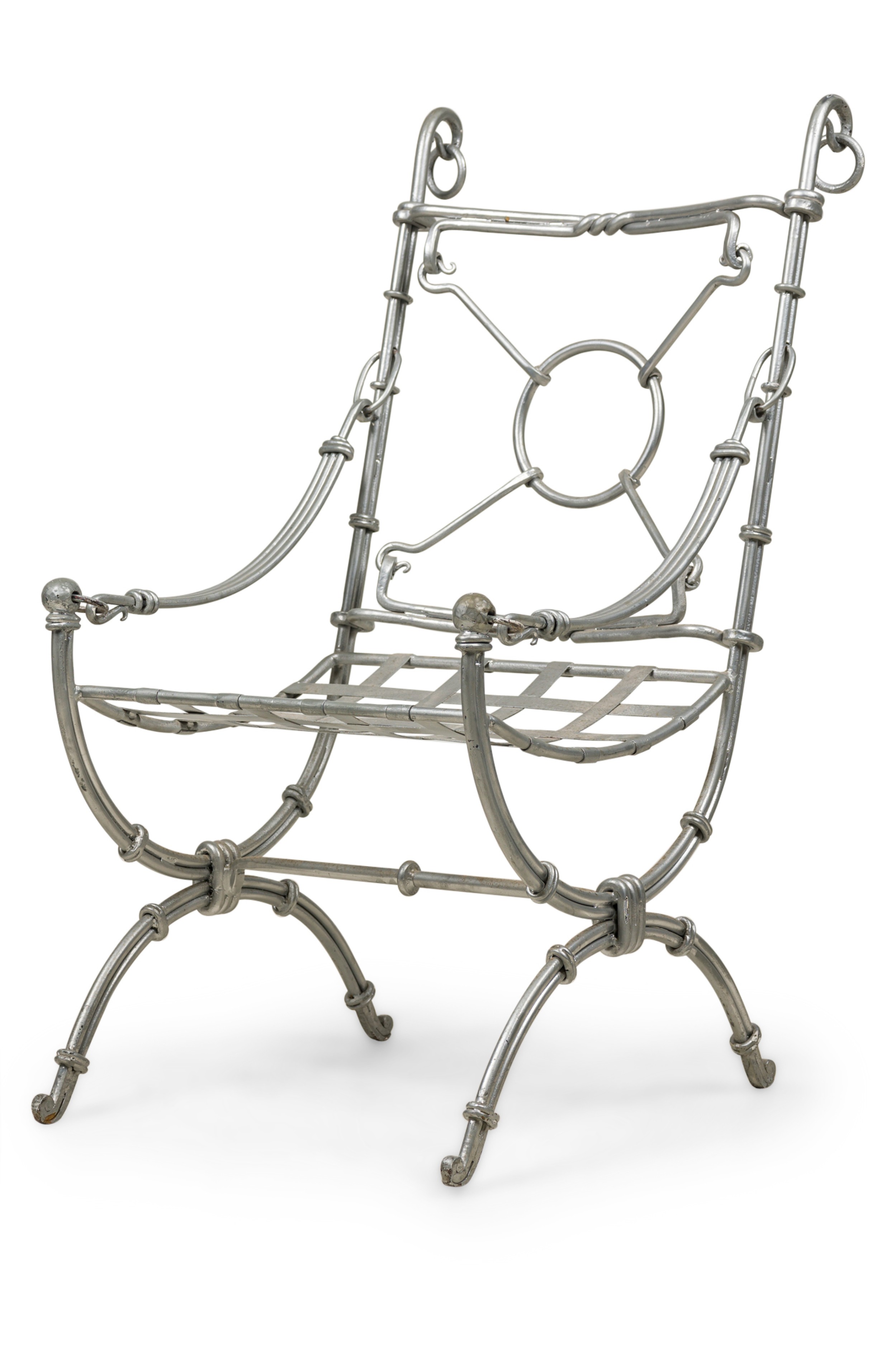 Maison jansen french mid century steel armchair