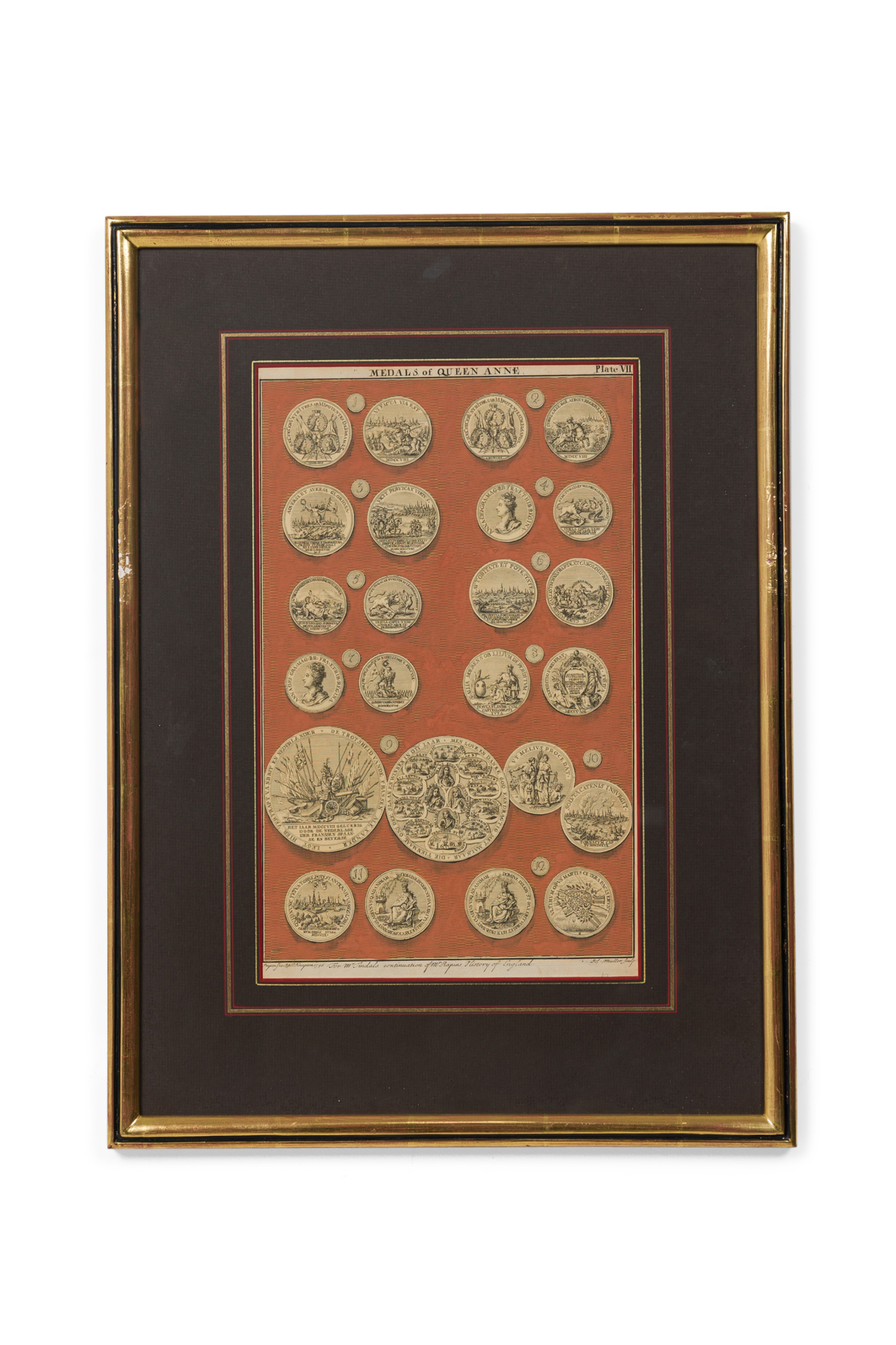 English engravings of medals associated with queen anne 