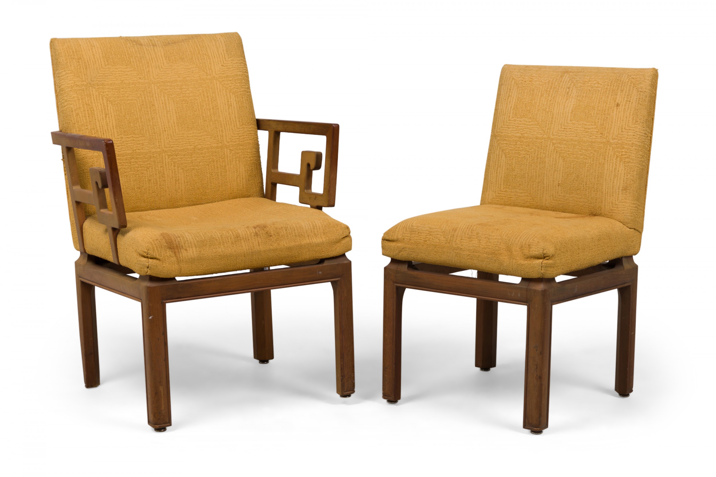 Set of 4 michael taylor for baker furniture mid century american far east dining armchairs