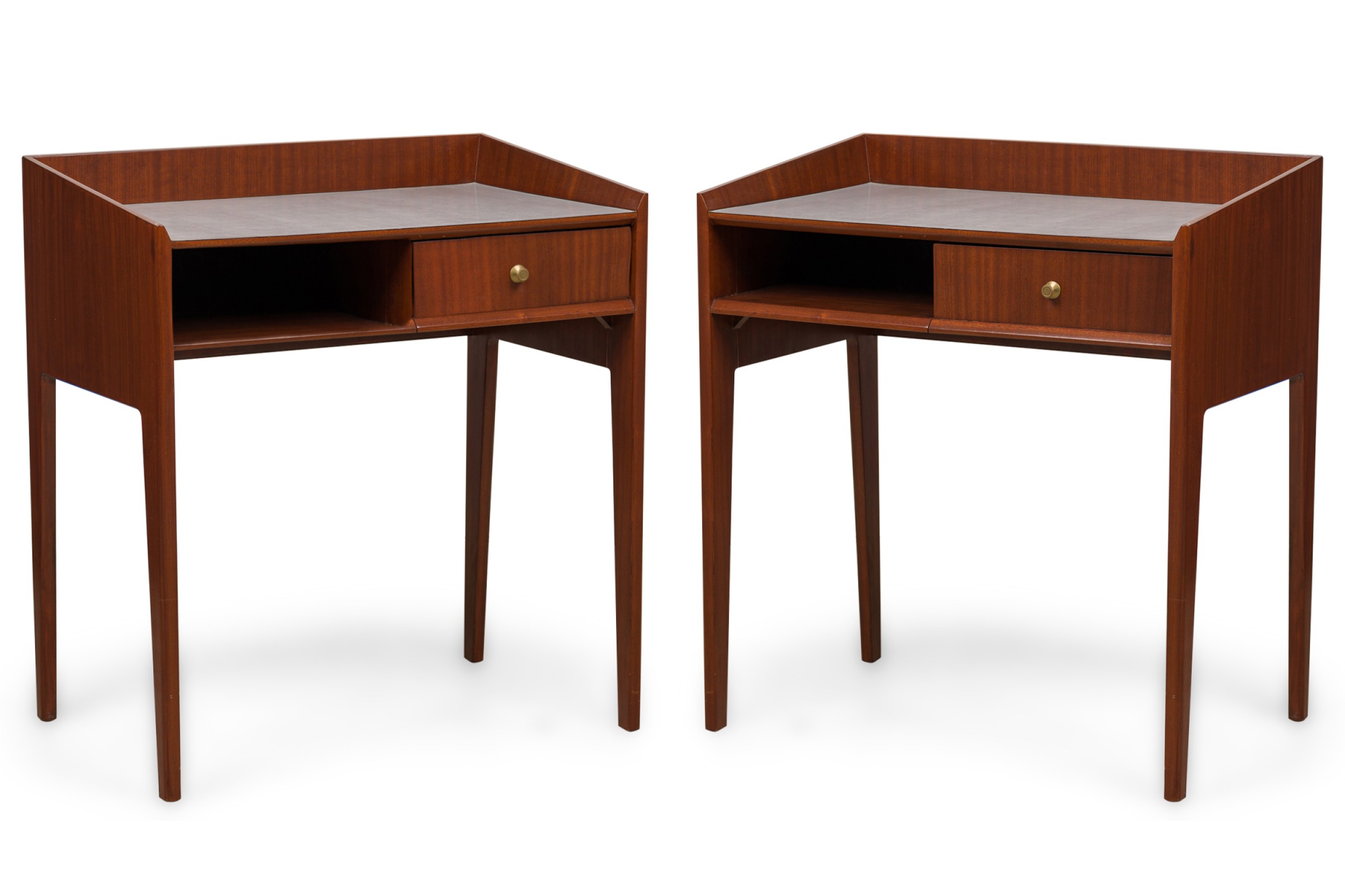 Mid century italian mahogany and formica desk style of gio ponti