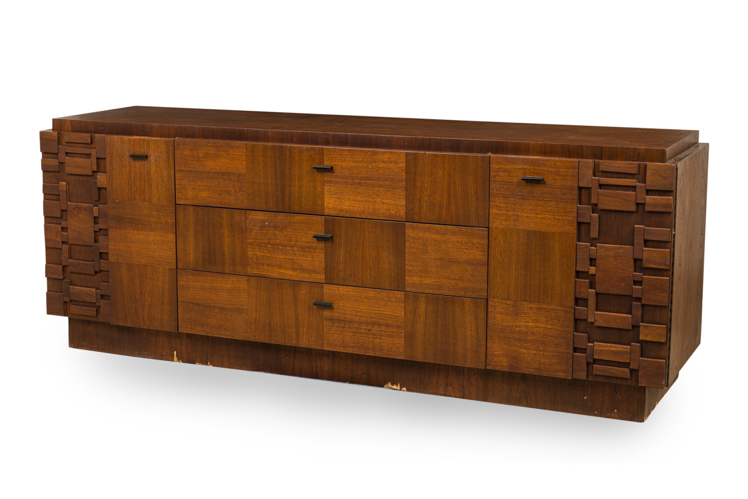 Lane furniture mid century american mahogany 9 drawer staccato brutalist lowboy dresser
