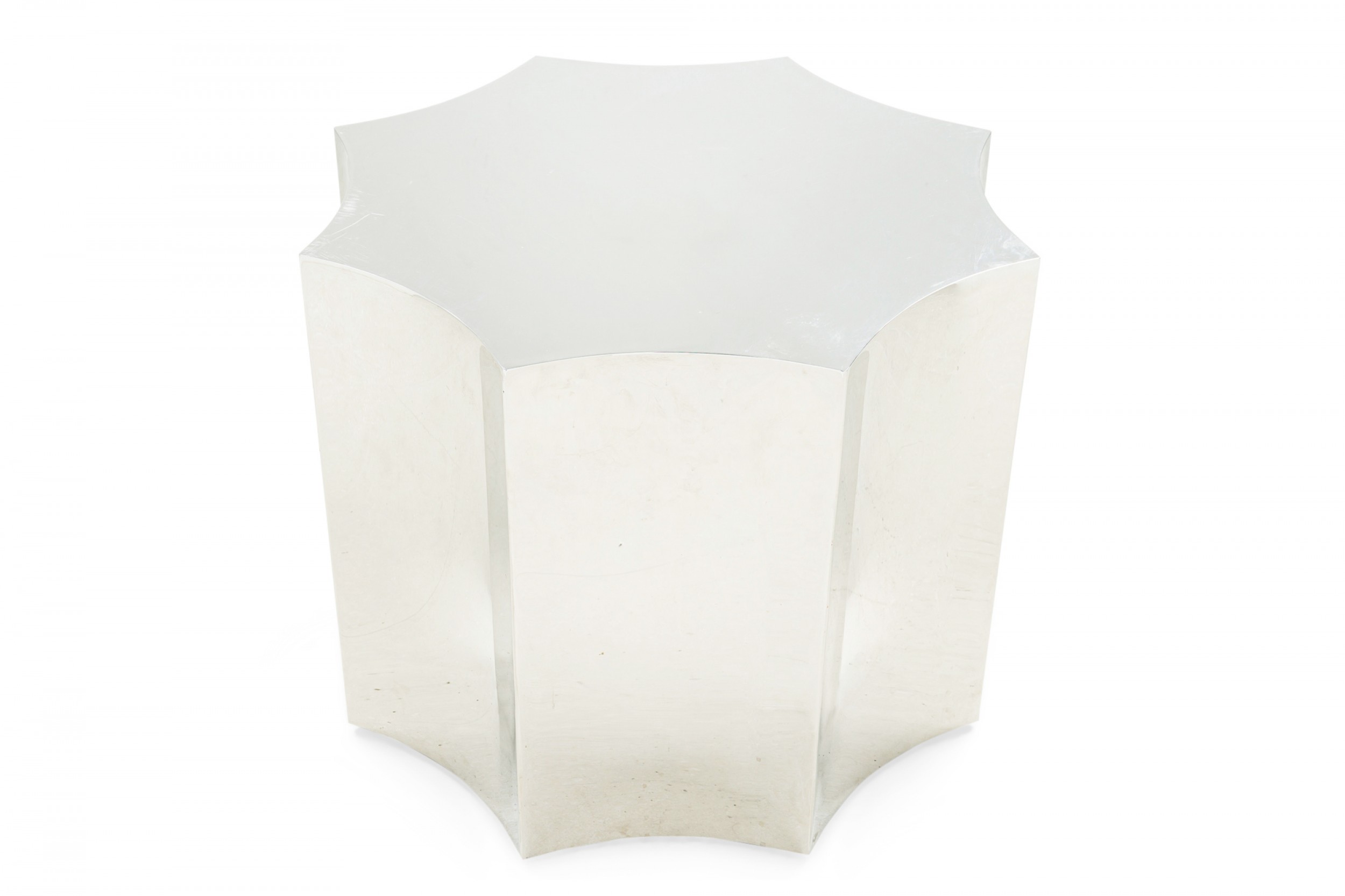 Karl springer american modern polished steel and glass dining table