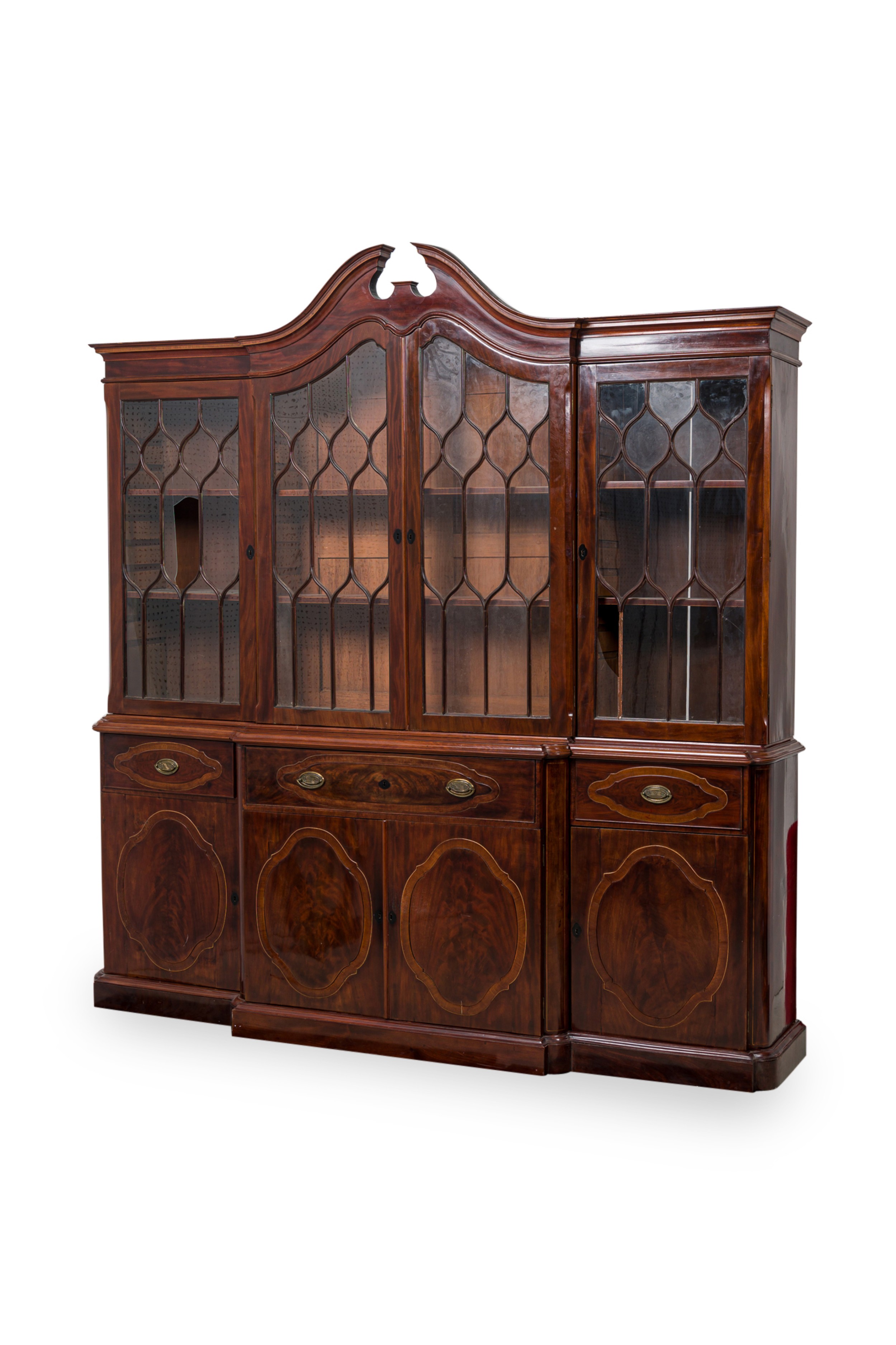 Baltic neoclassical mahogany 18th century breakfront 