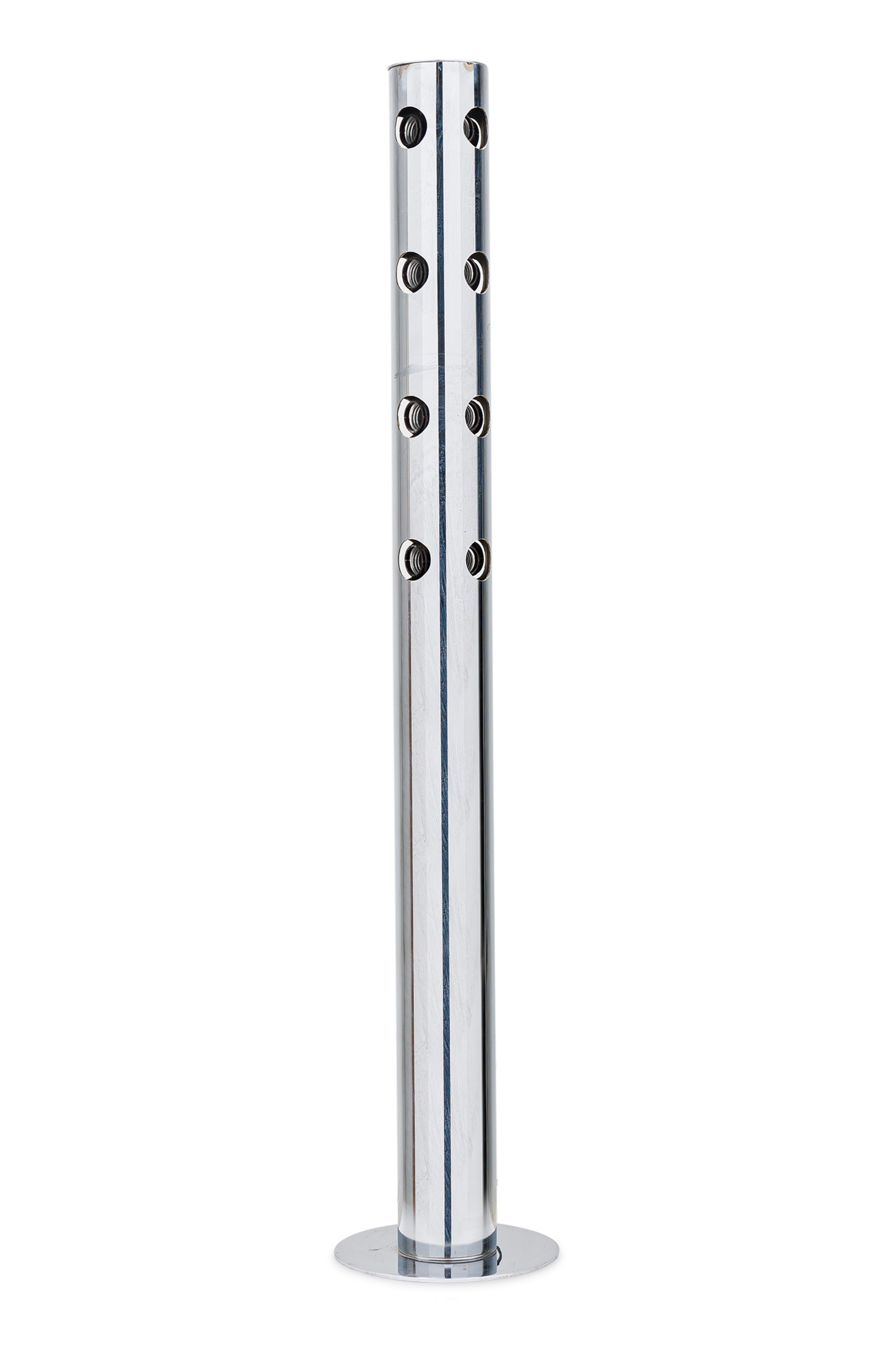 American mid century chrome cylindrical floor flamp