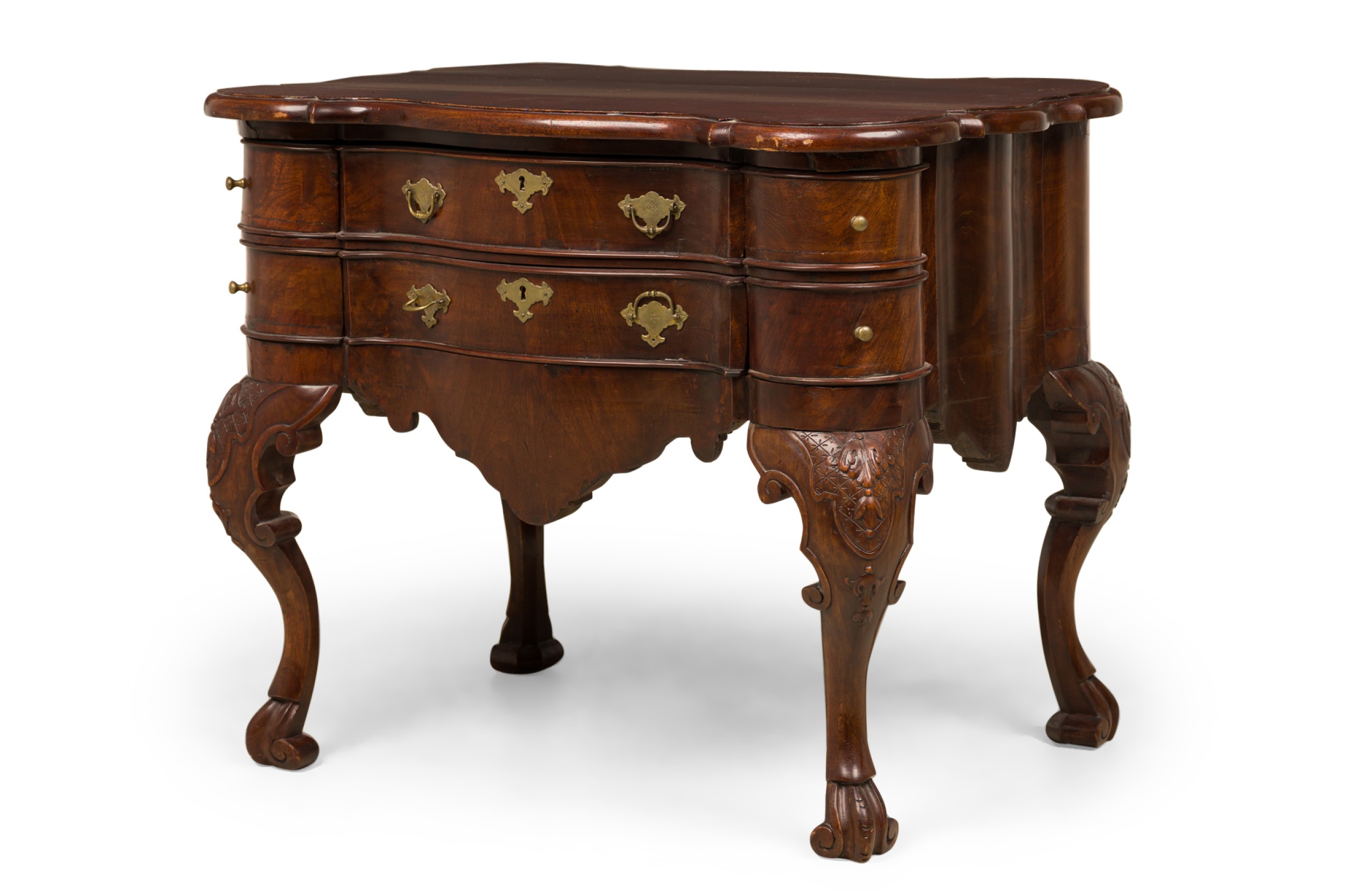 Dutch continental 18th century center table with 6 draw