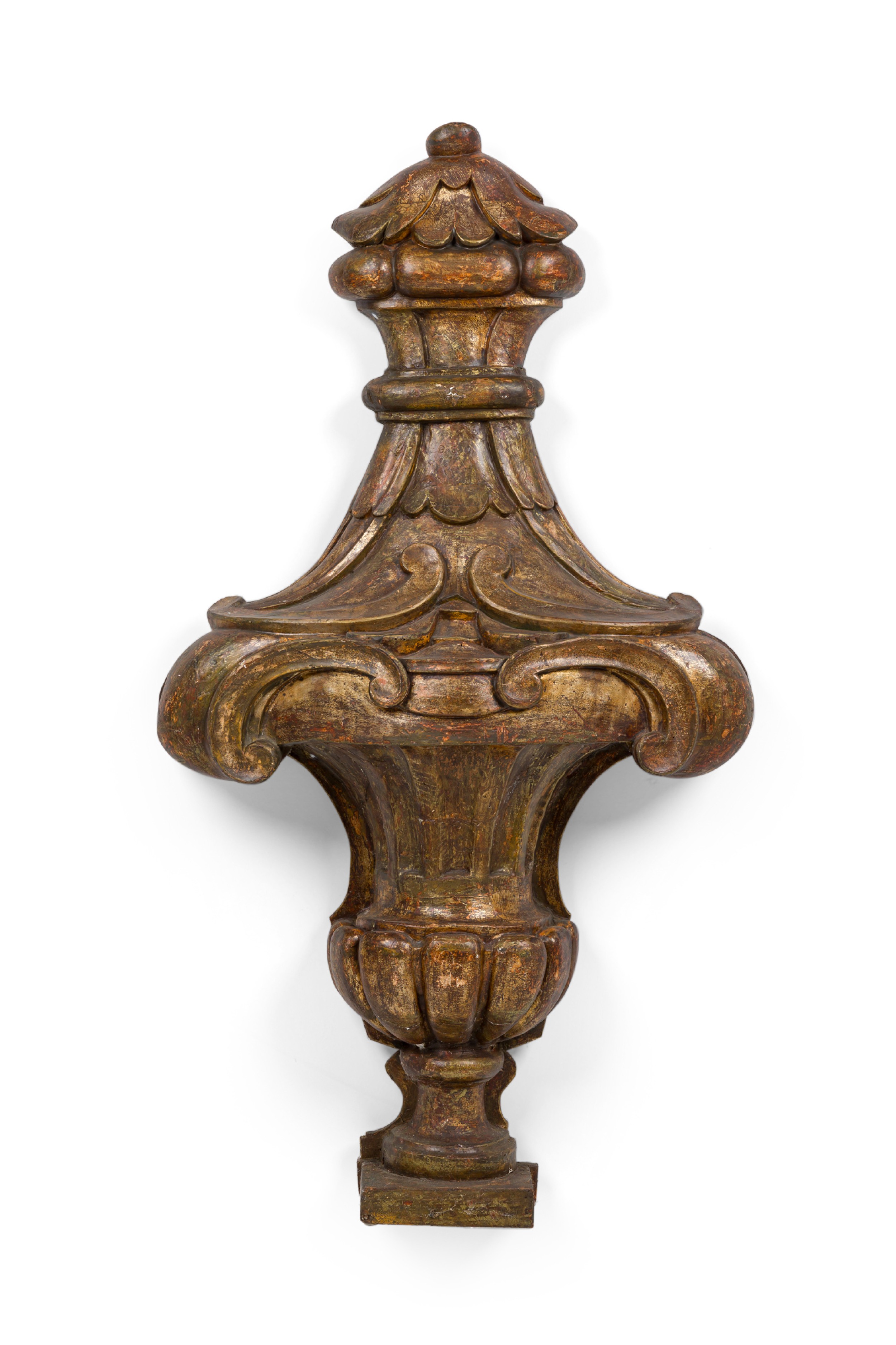 Italian neoclassical large giltwood urn wall plaque 