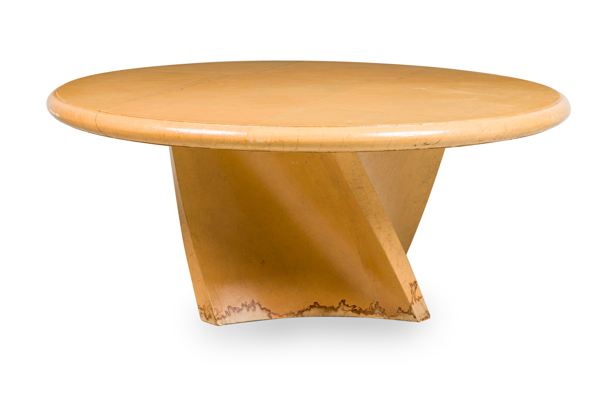 Karl springer american mid century circular goatskin dining table