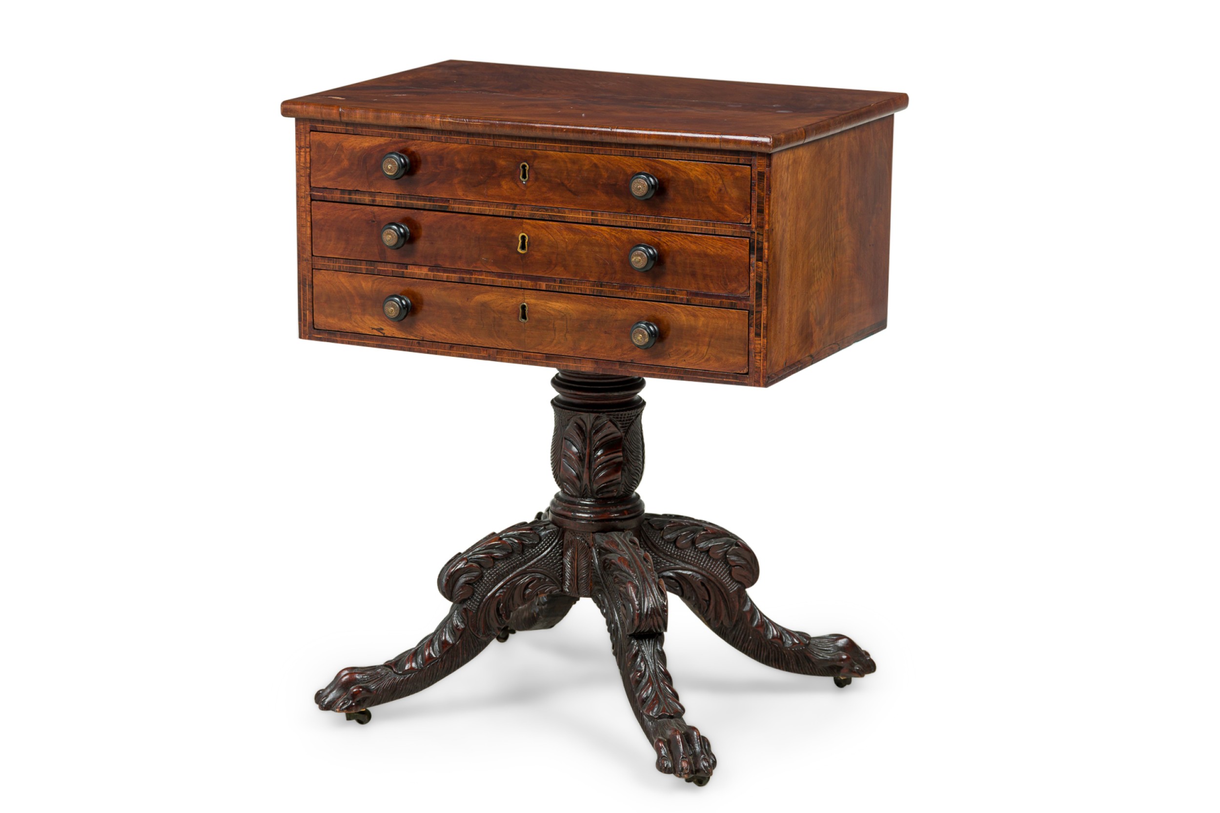 American empire mahogany side table by duncan phyfe 