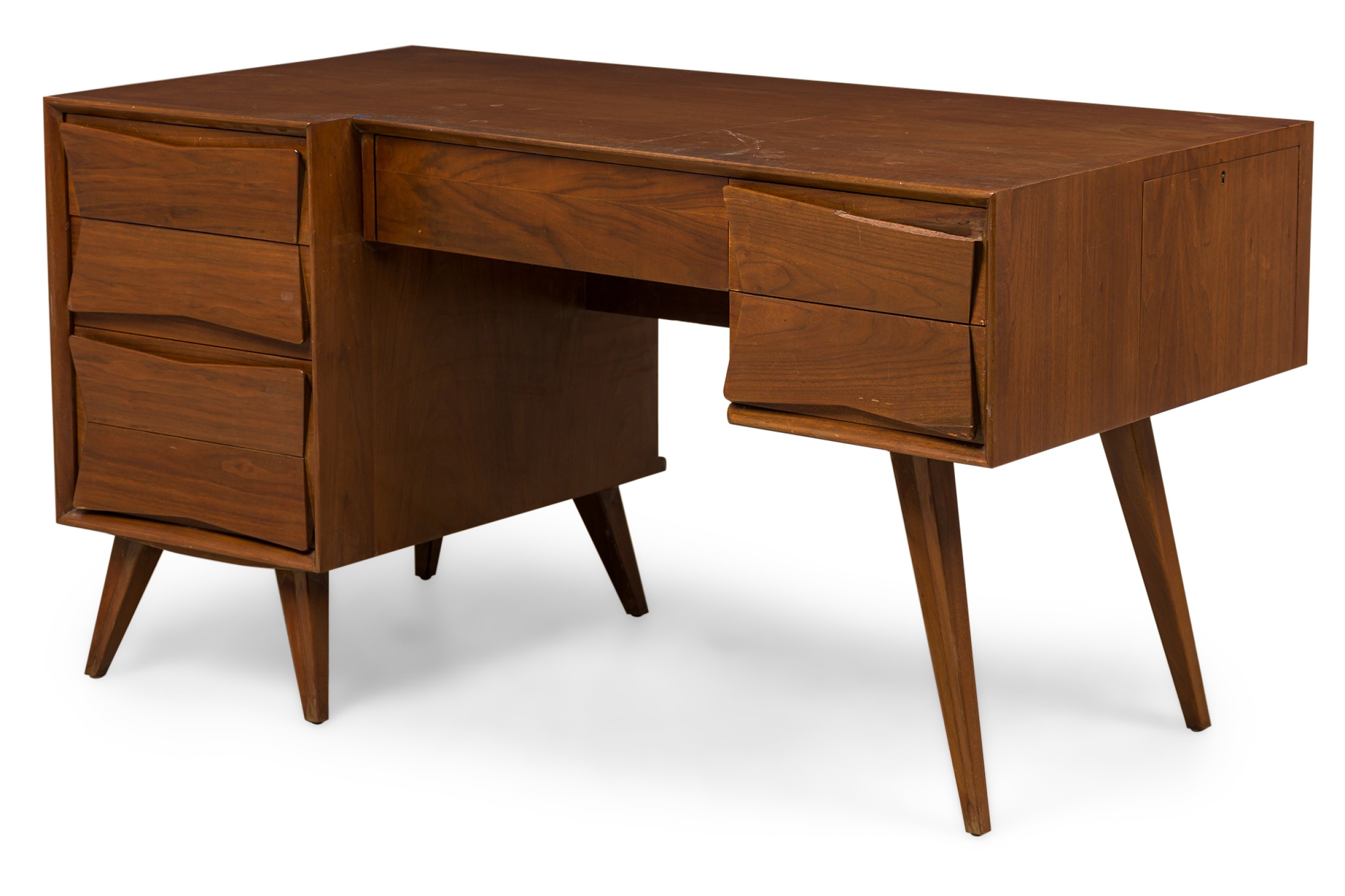 Italian mid century walnut ponti style desk 