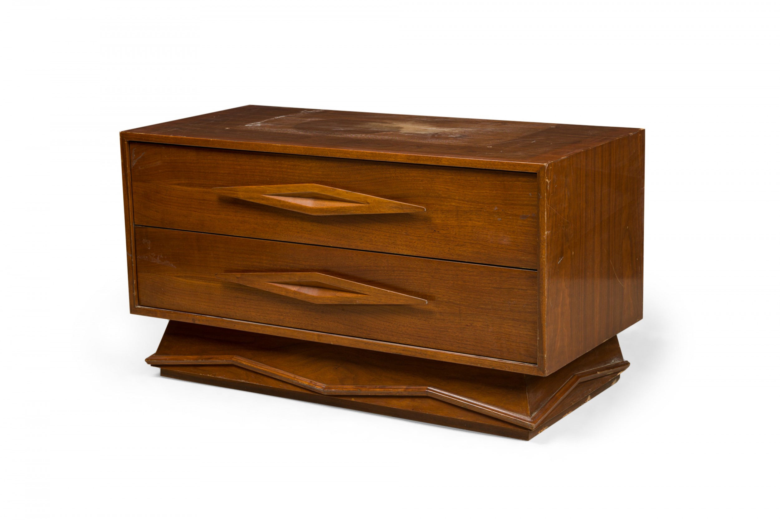 Italian mid century modern two drawer bedside table night stand manner of gio ponti