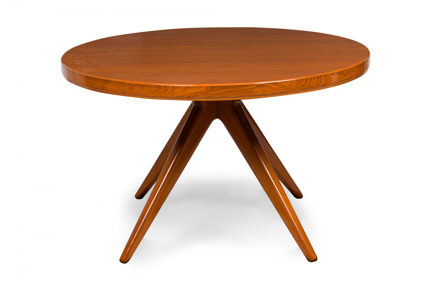 Swedish mid century modern walnut circular extension dining center table attributed to erno fabry