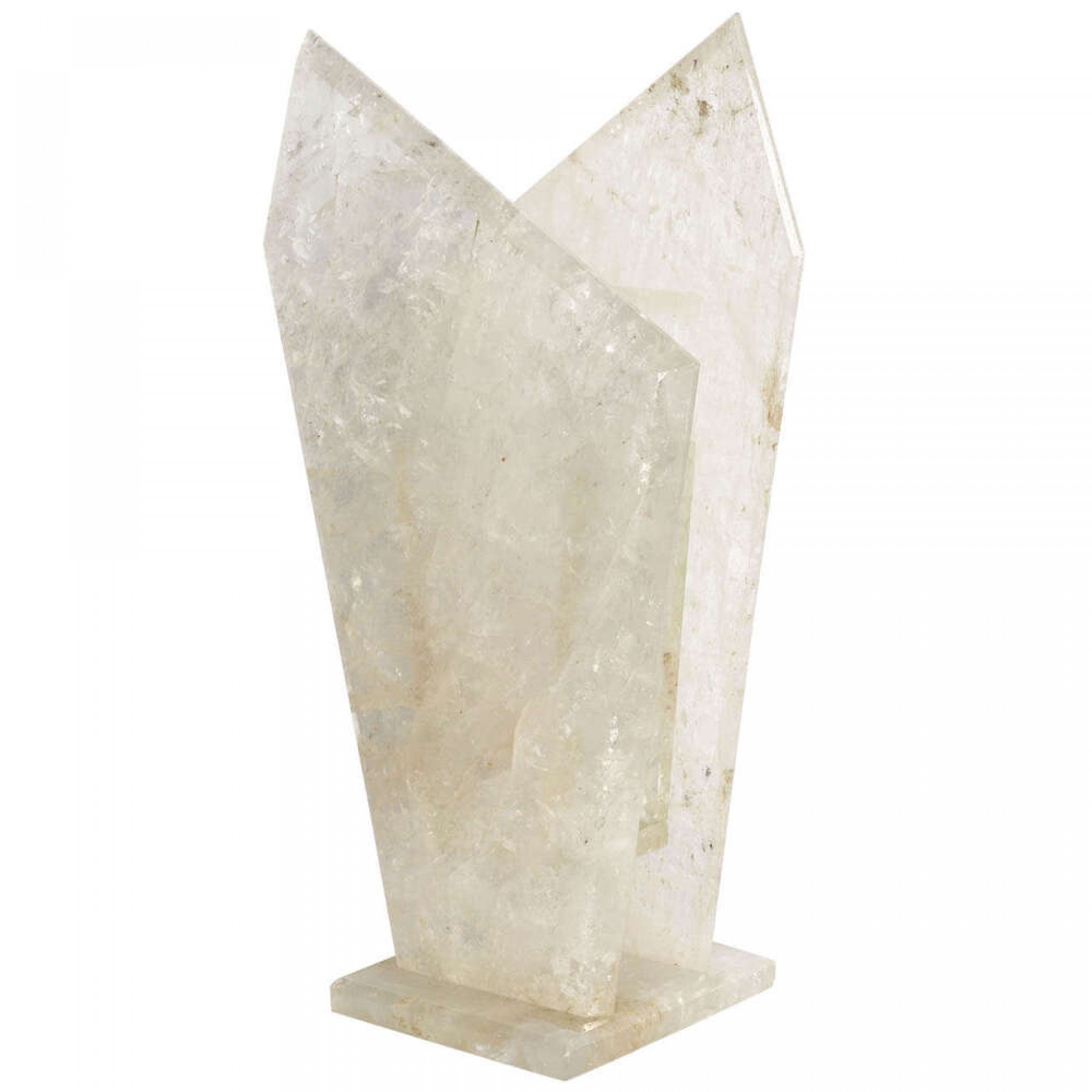 Contemporary american large rock crystal vase
