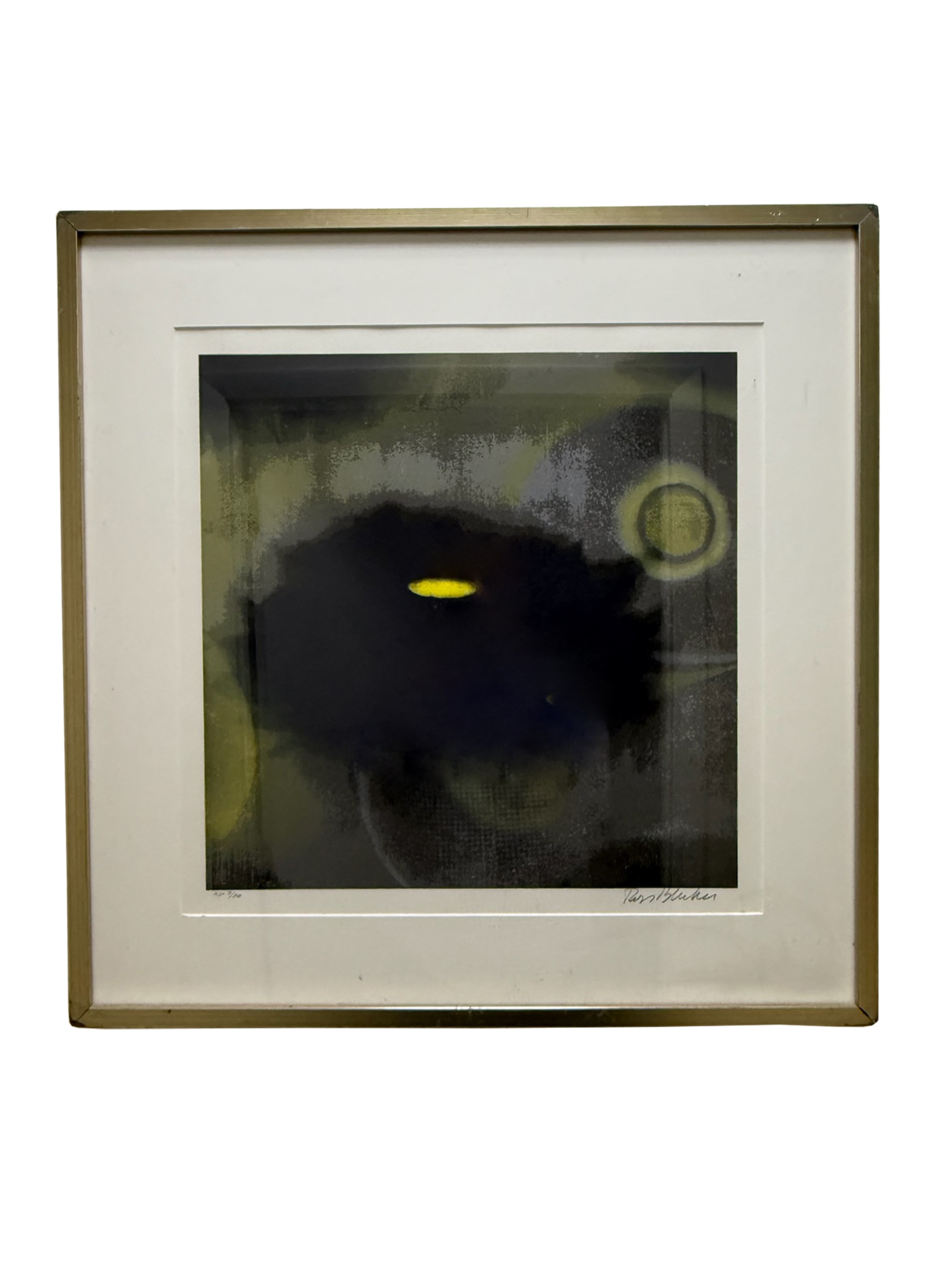 Ross bleckner mid century american framed abstract silkscreen print on paper