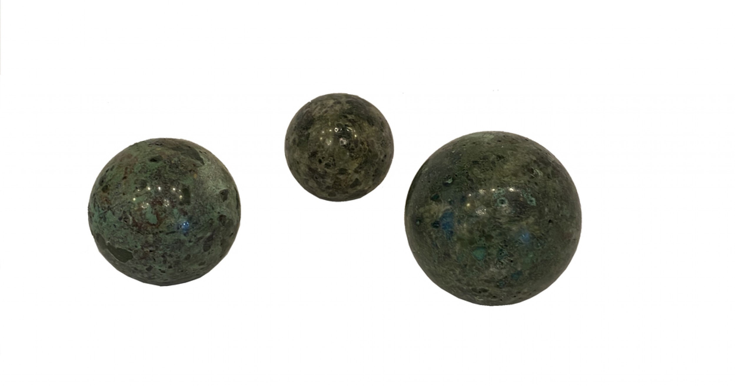 Set of 3 contemporary american marble balls