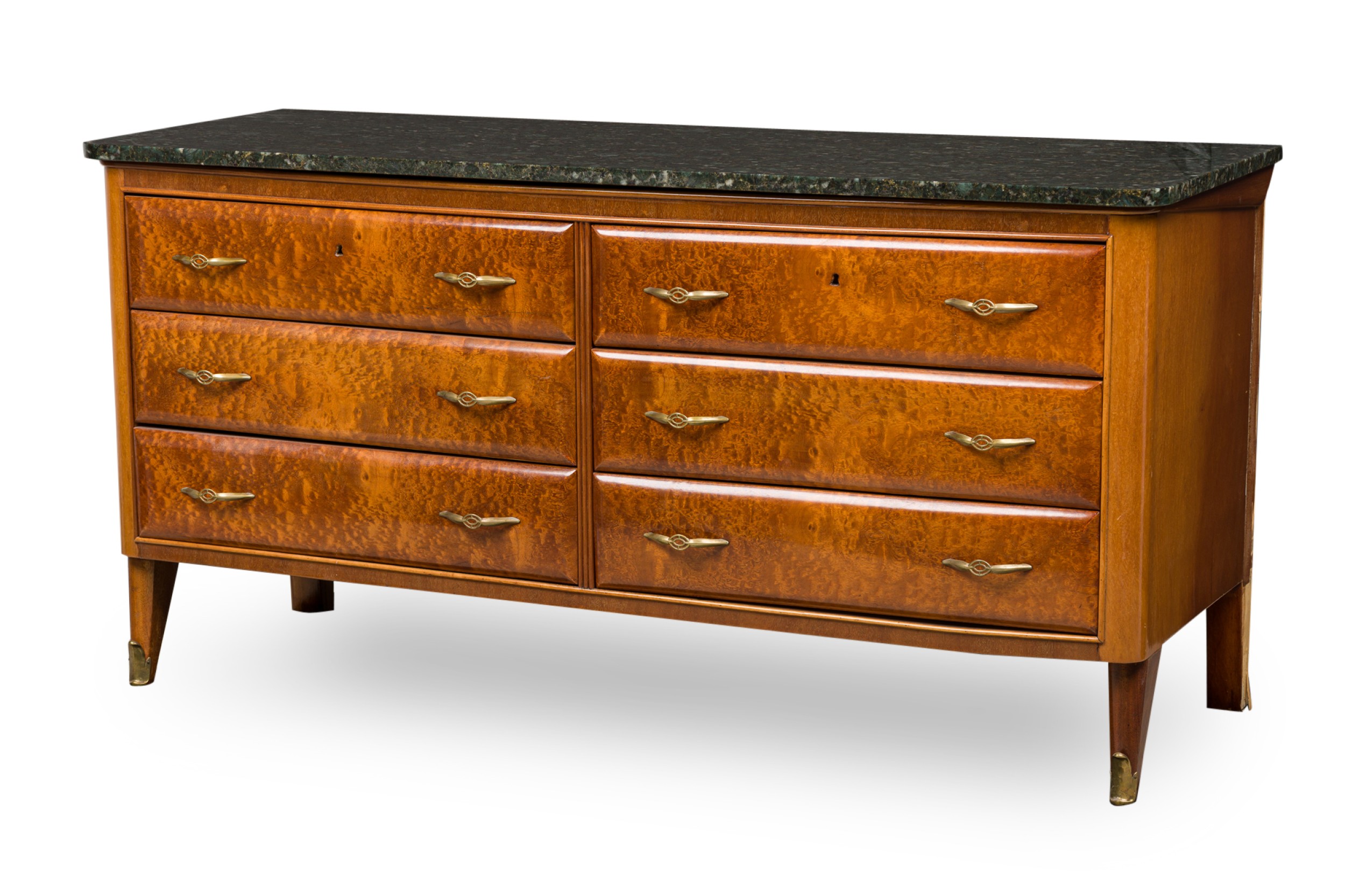 Paolo buffa italian mid century mahogany and marble 6 drawer dresser sideboard