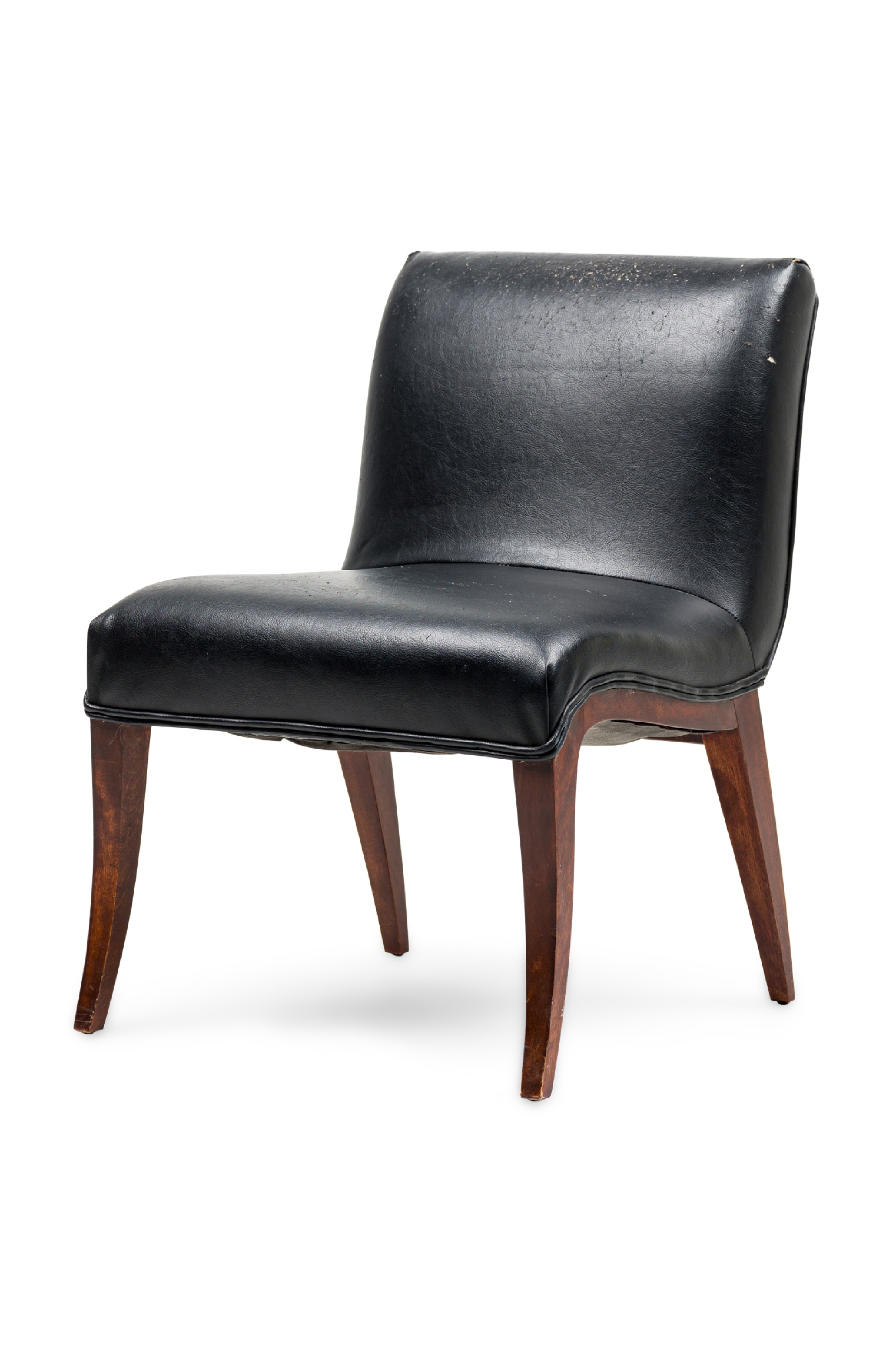 American conetemporary sabored leg black slipper chair 