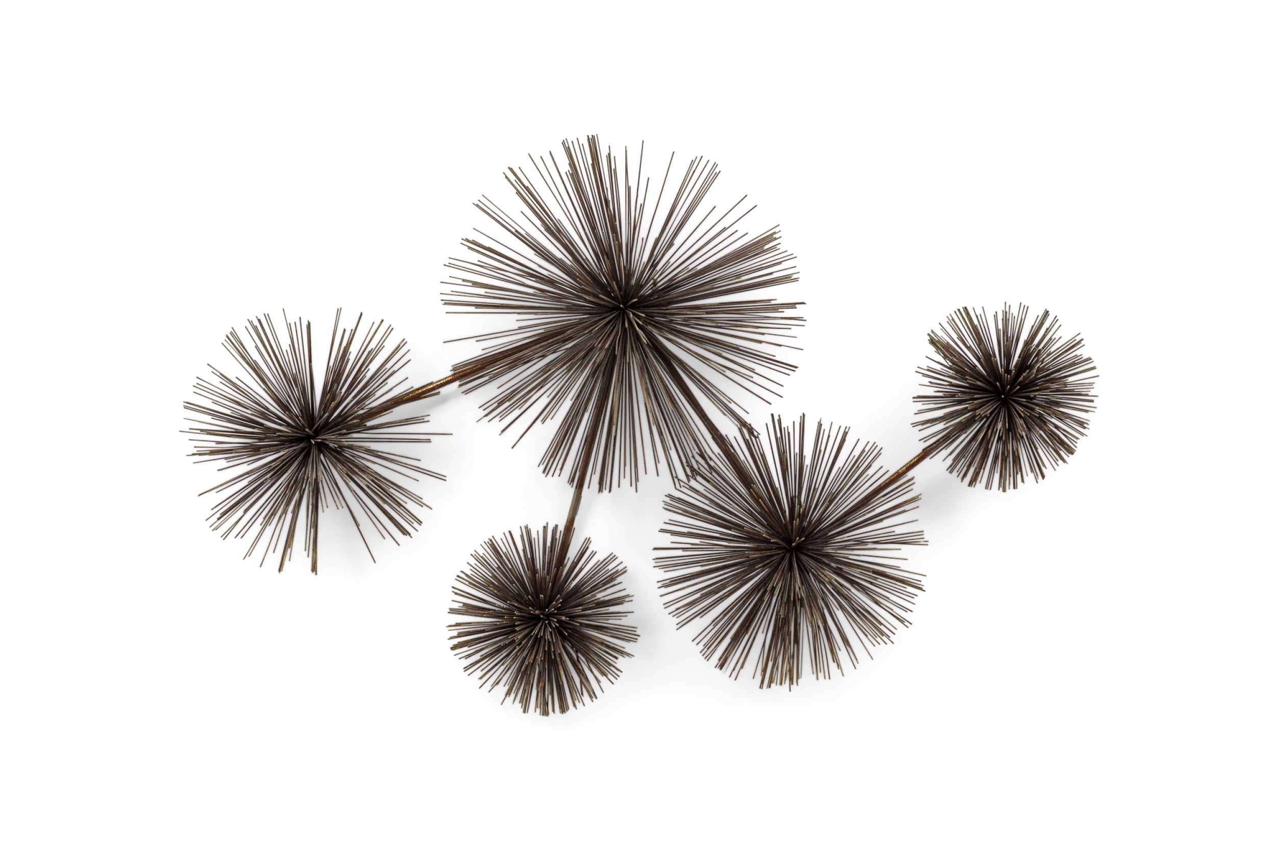 American contemporary curtis jere oxidized brass wall sculpture