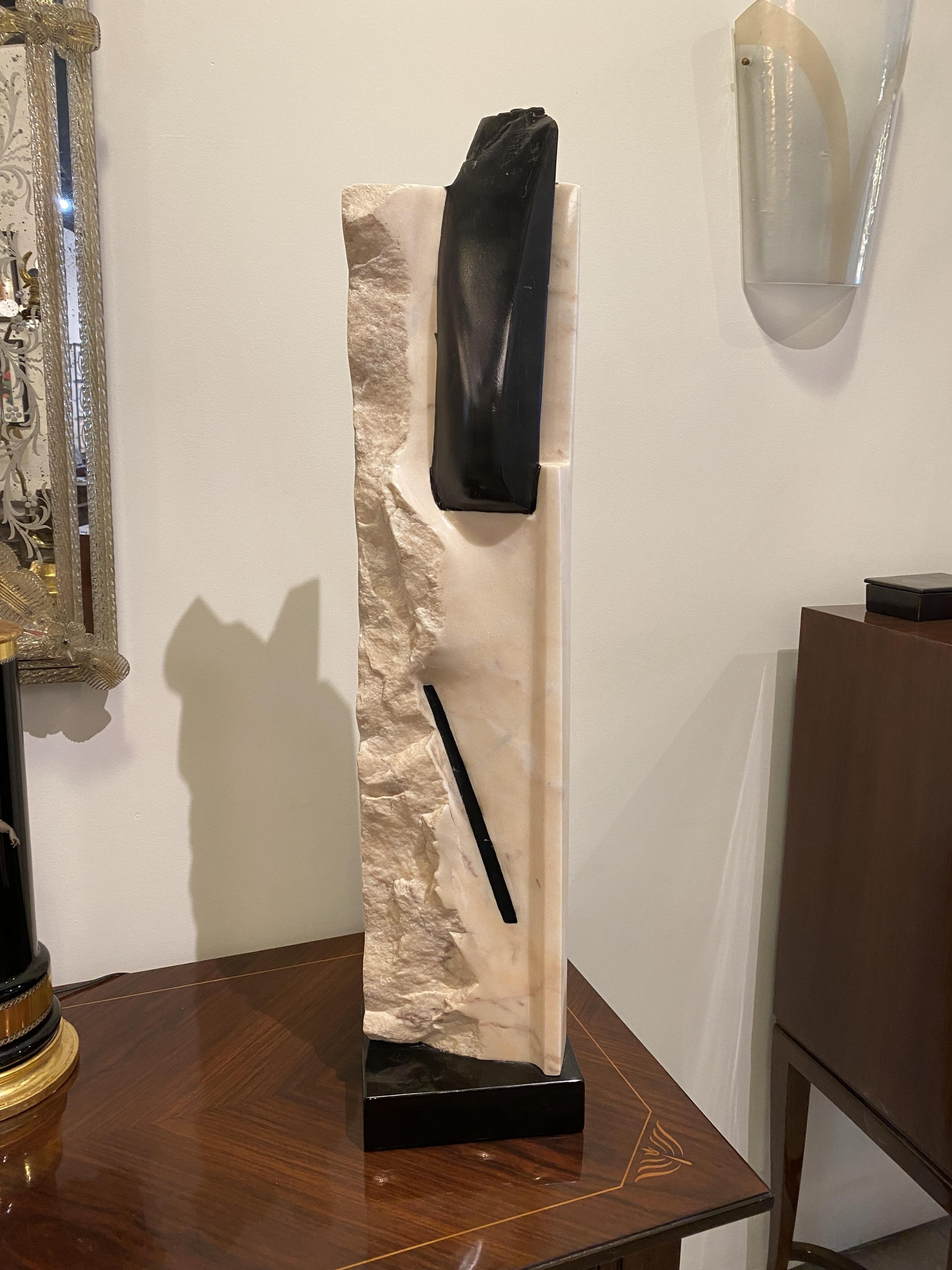 American modern mixed stone sculpture