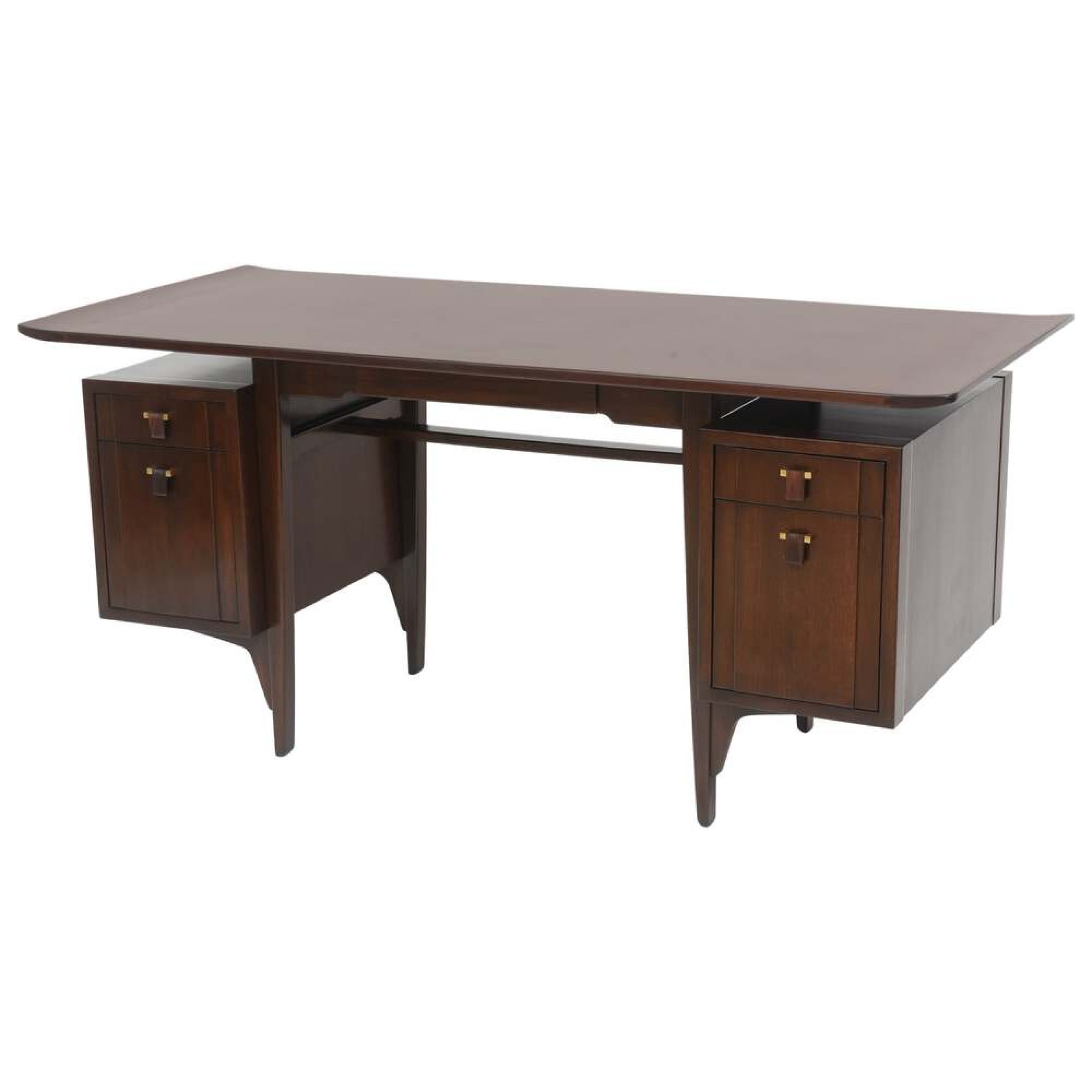 Fine and Unusual American Modern Dark Walnut Desk Edward Wormley