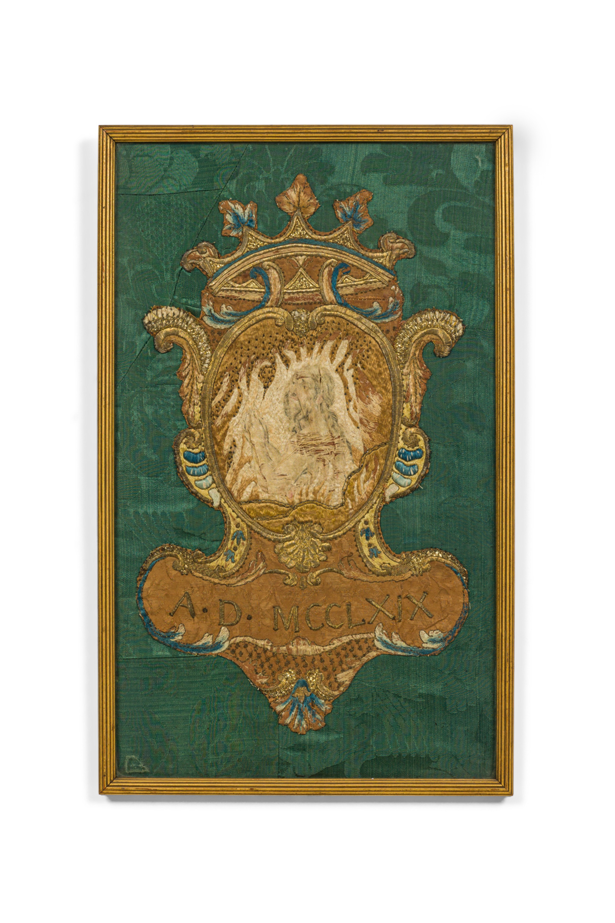 Italian Renaissance framed embroidered tapestry 