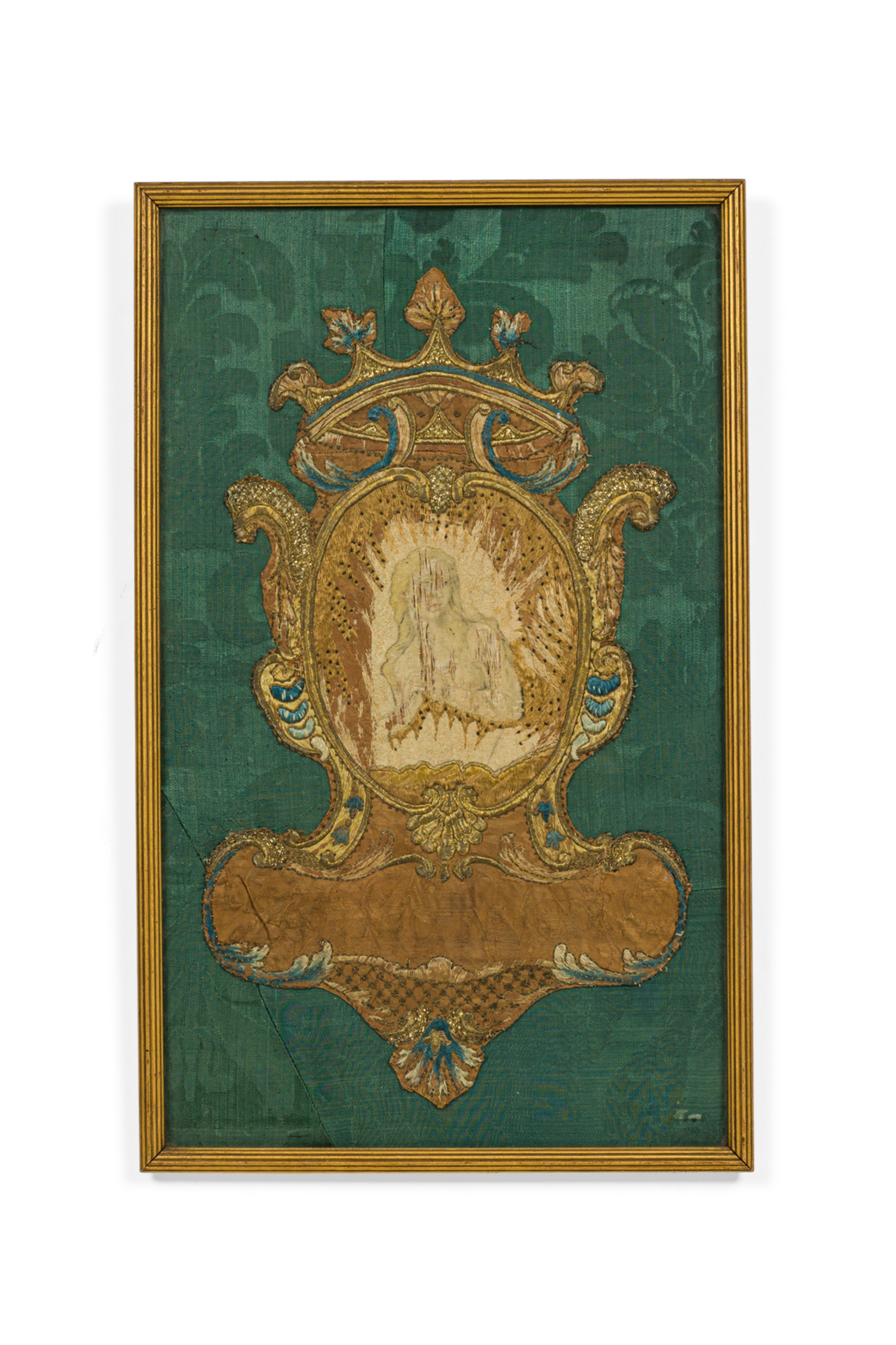 Italian Renaissance framed embroidered tapestry