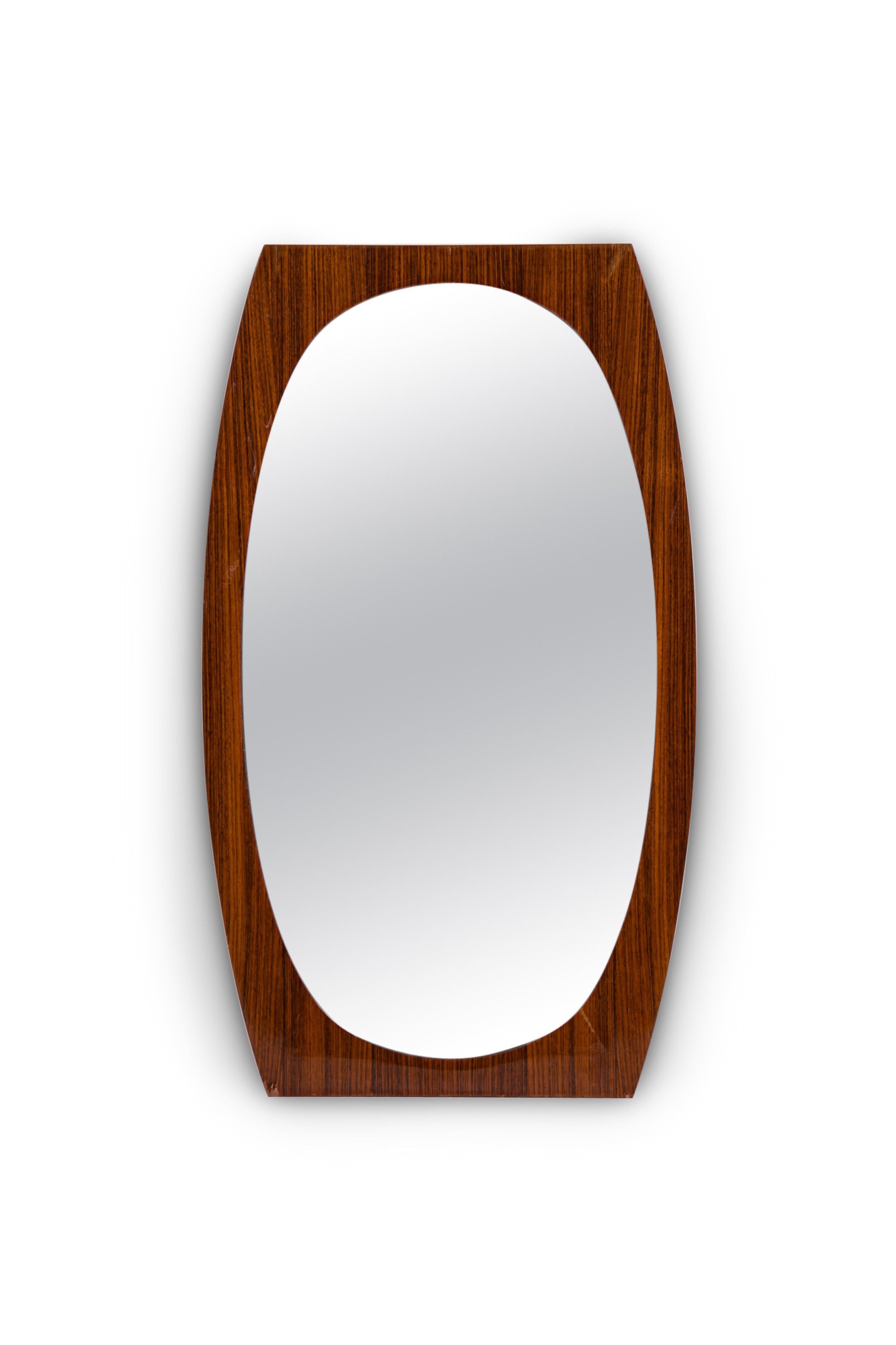 American mid century ebony macassar wall mirror 