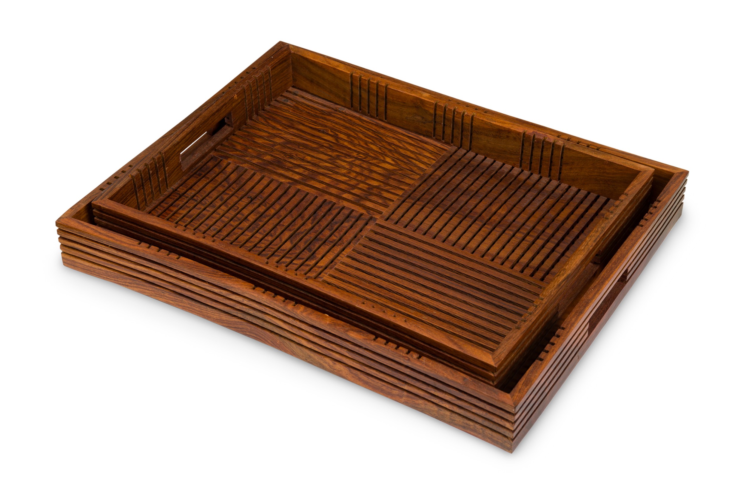 Pair of american contemporary slotted paper tray 