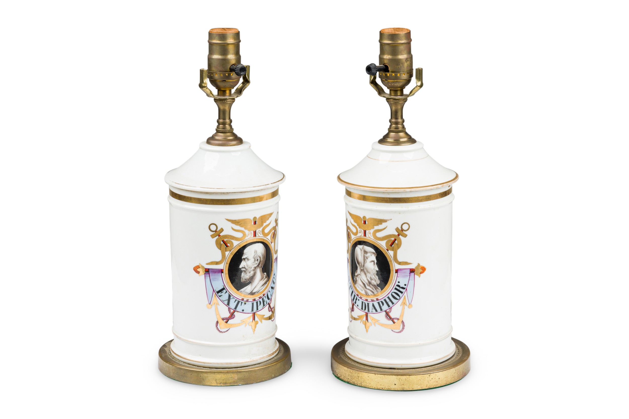 Pair of french victorian apothecary jar table lamps 