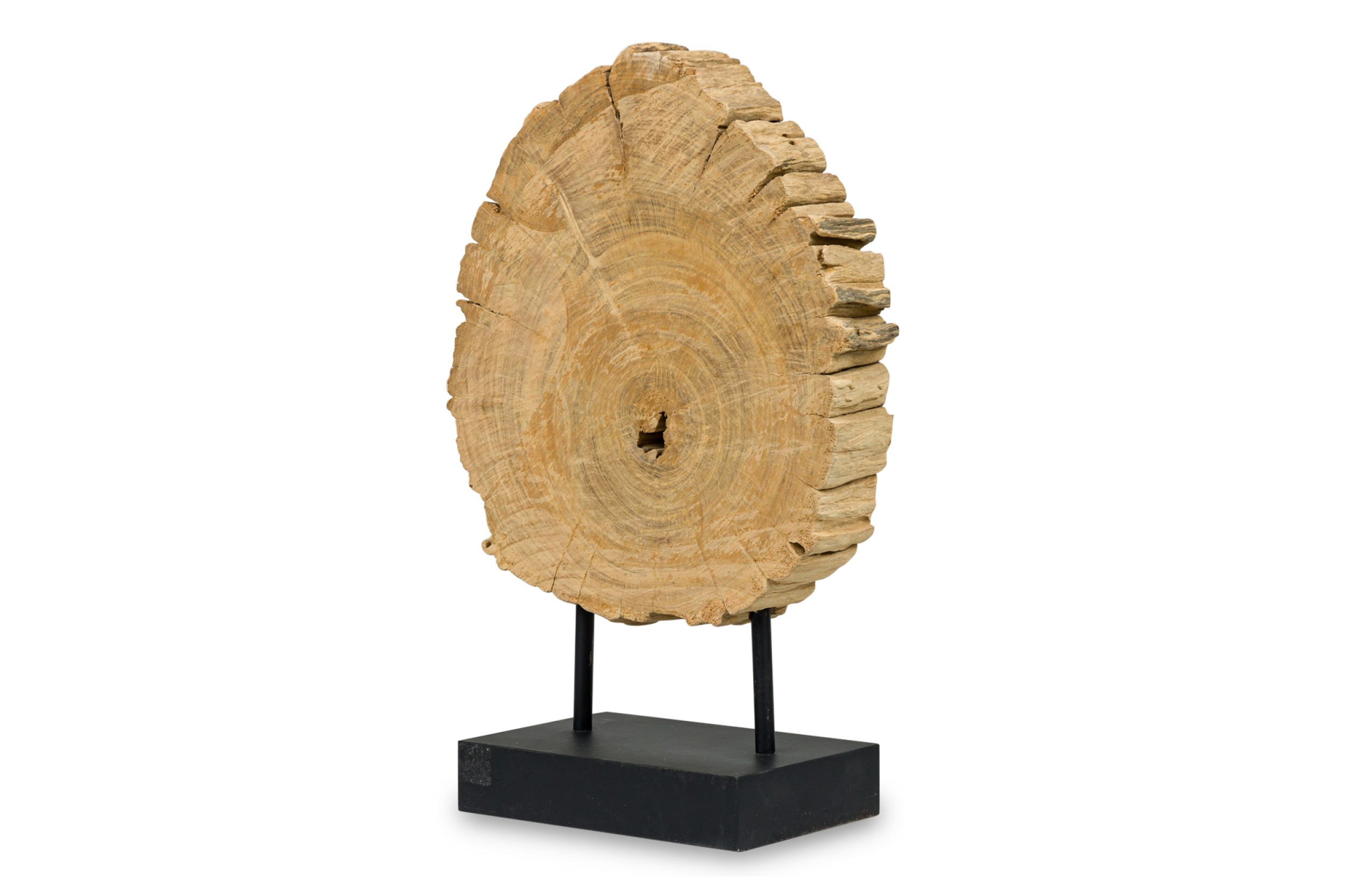 American mid century modern wood slice sculpture