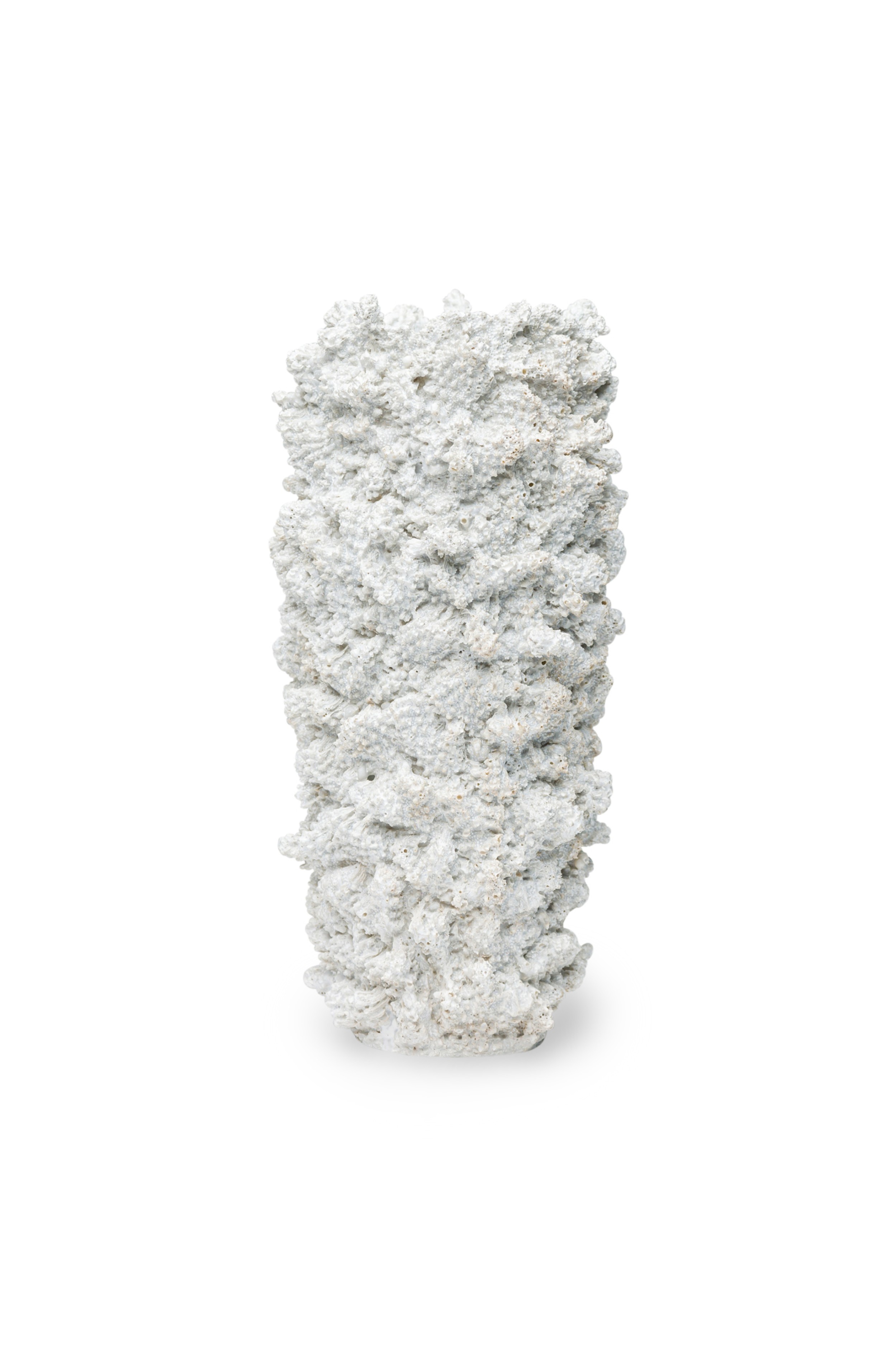 American contemporary white coral form vase