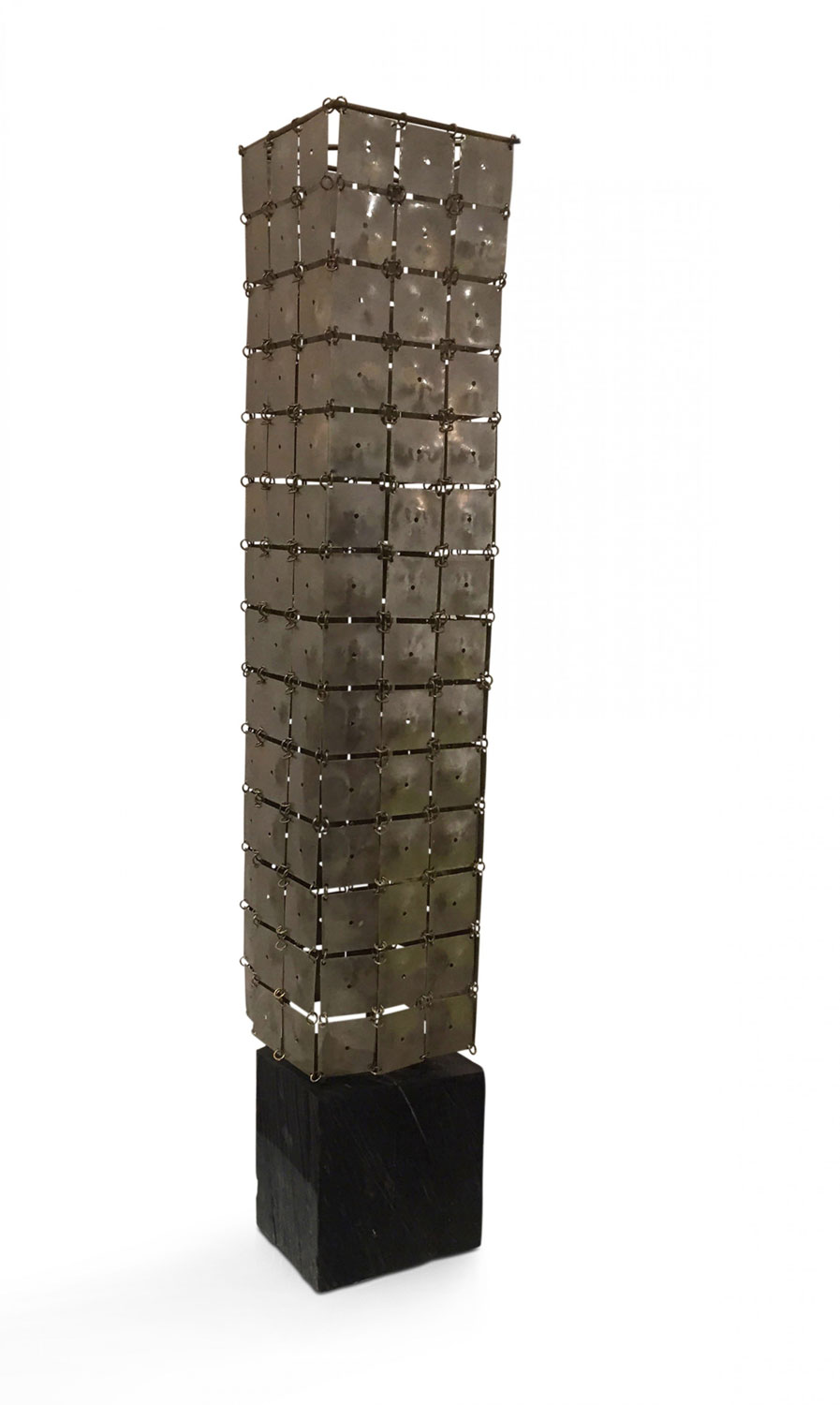 Robert lee morris nickel jointed tower sculpture