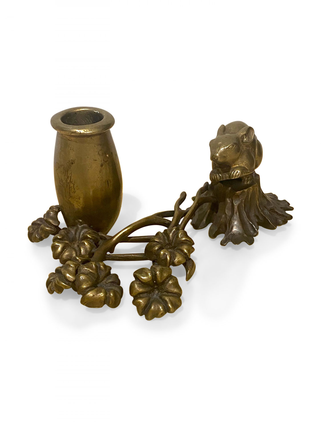 Robert lee morris mouse with vase flowers candle holder