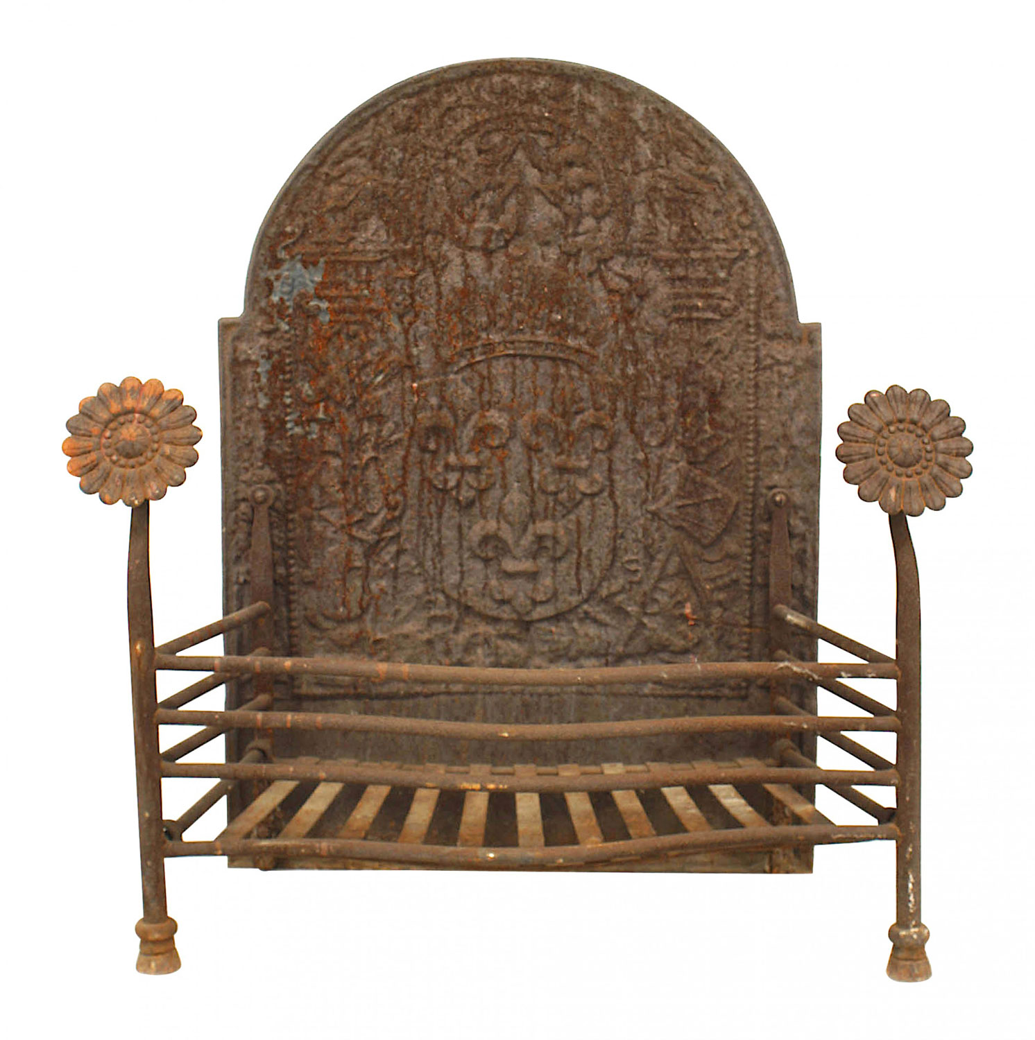 French victorian wrought iron fire grate