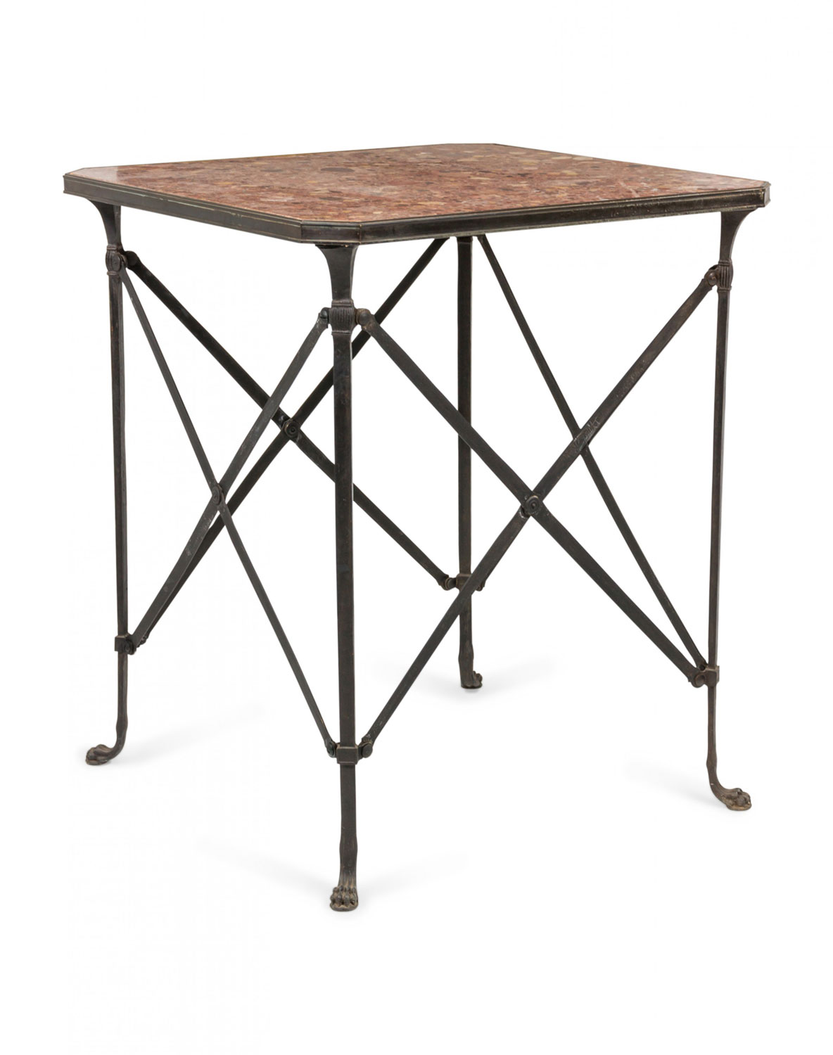 French directoire bronze marble top end table