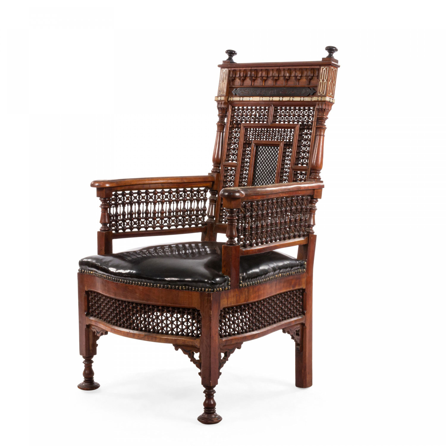 Moorish inlaid arm chair