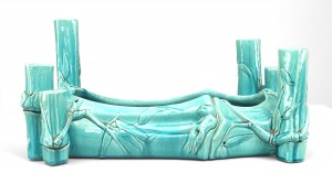 English victorian turquoise porcelain centerpiece