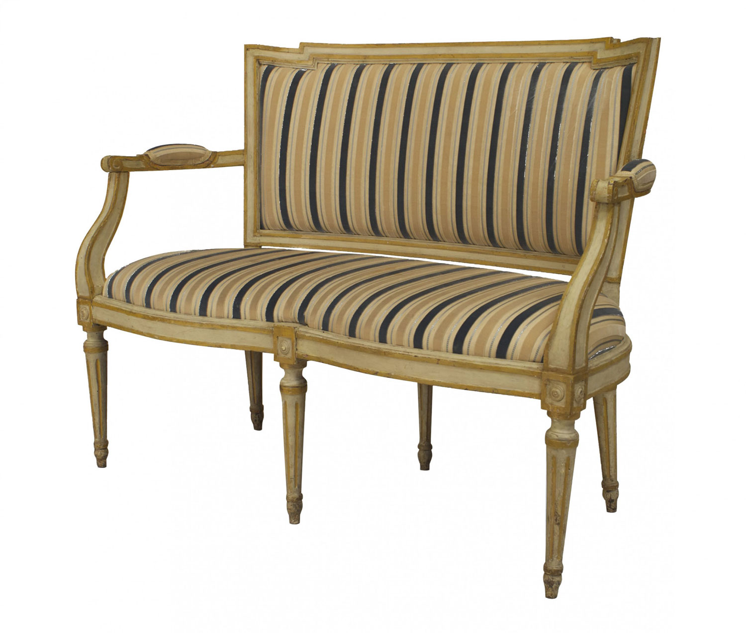 Italian neo classic striped loveseat