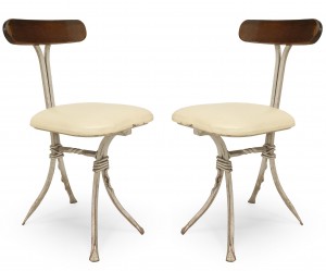 French mid century wrought iron cafe chairs