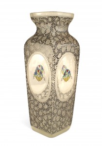 Bohemia secessionist floral glass vase
