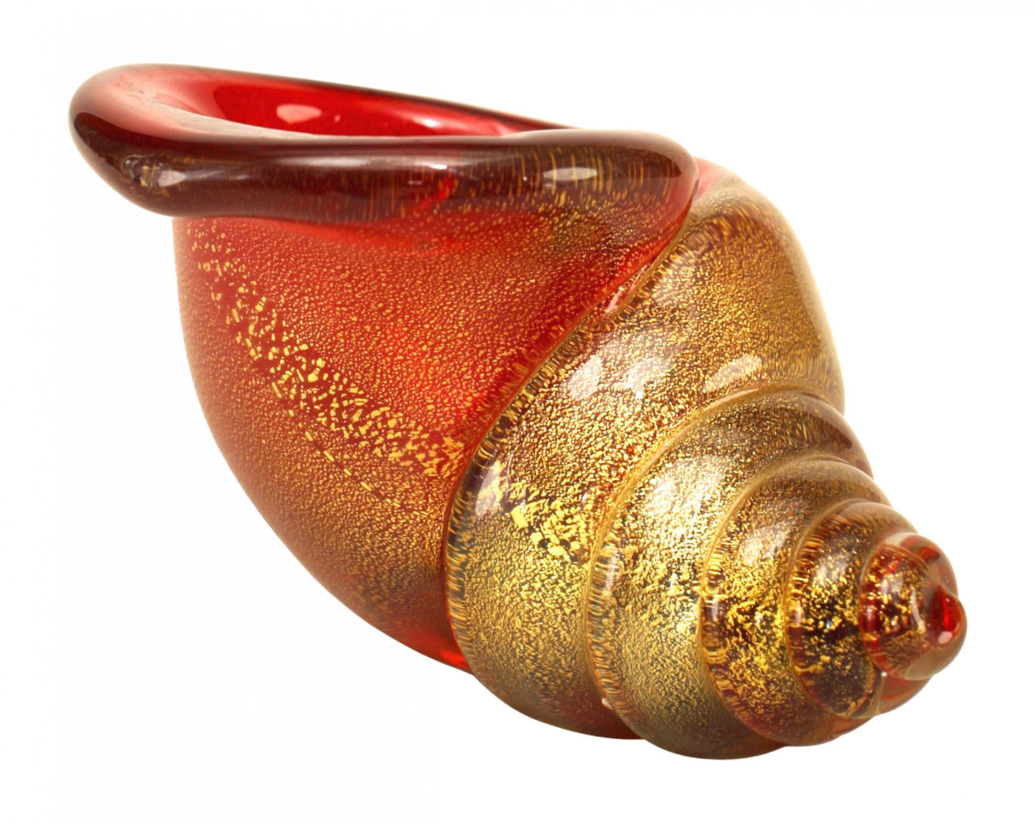 Pair of italian venetian murano nautilus salt cellar