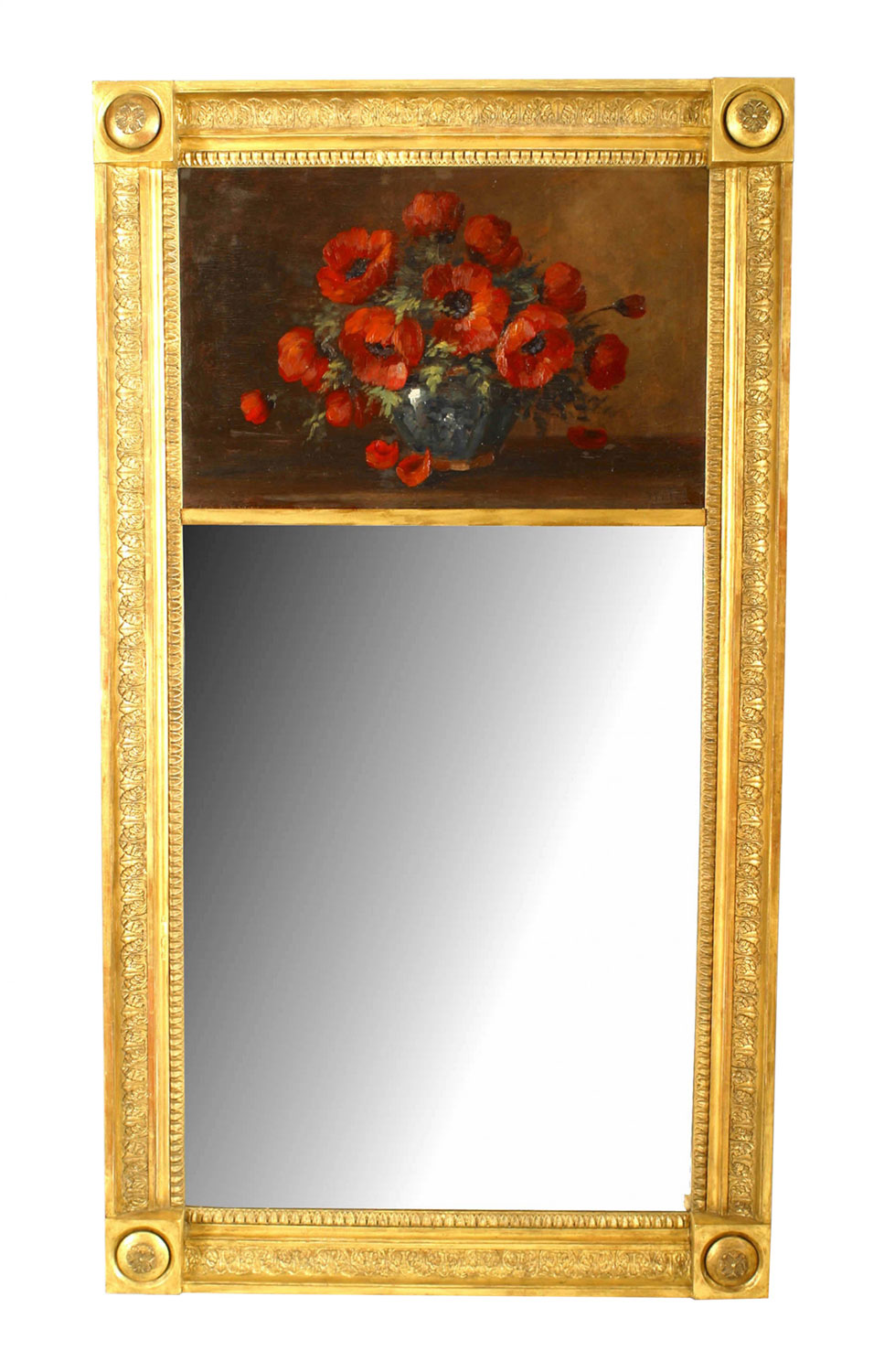 French empire gilt trumeau wall mirror 1