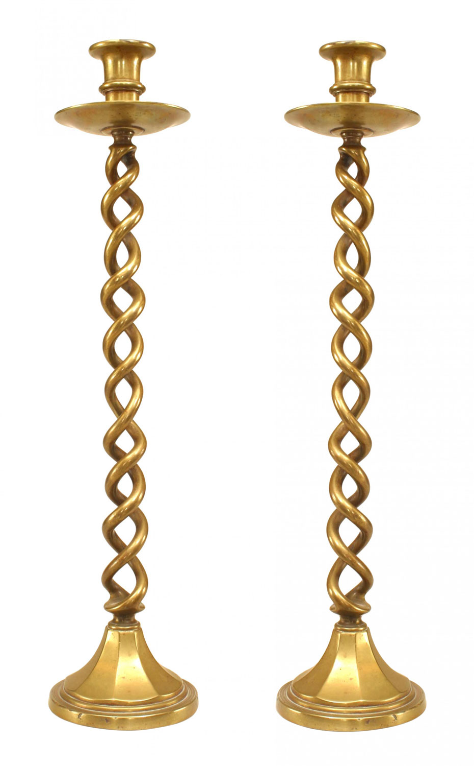 Italian renaissance style brass candlesticks 1