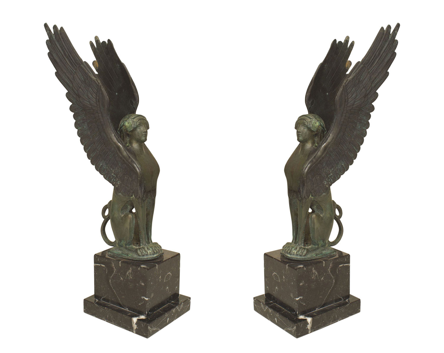 French empire green patinated spinx 1