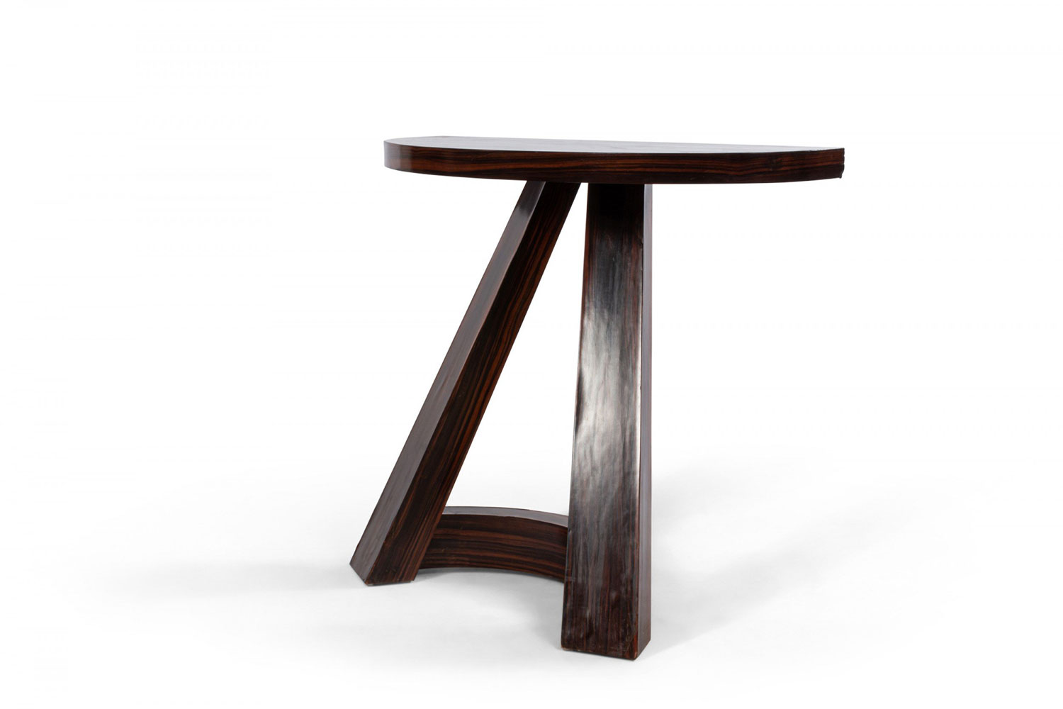 Italian Mid Century rosewood demilune console table 1