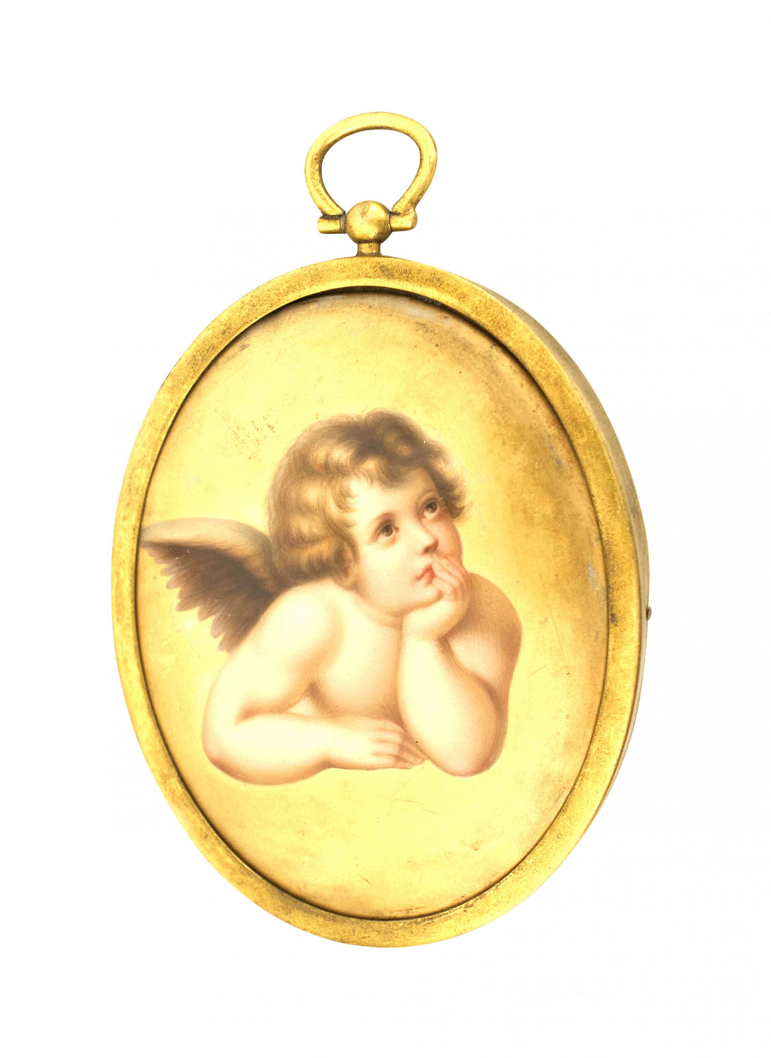 French victorian cupid plaque